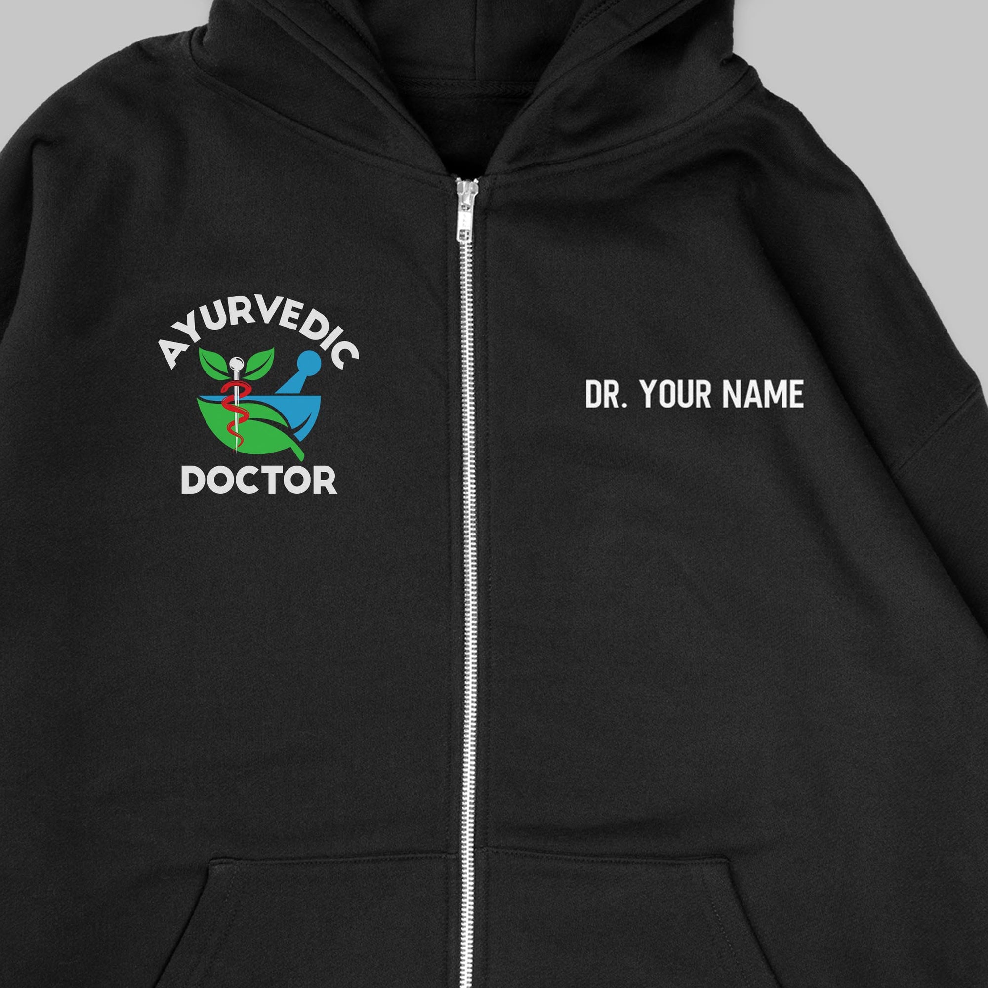 Definition Of Ayurvedic Doctor - Personalized Unisex Zip Hoodie
