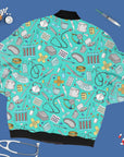 Medical Elements On Turquoise - Unisex Printed Jacket