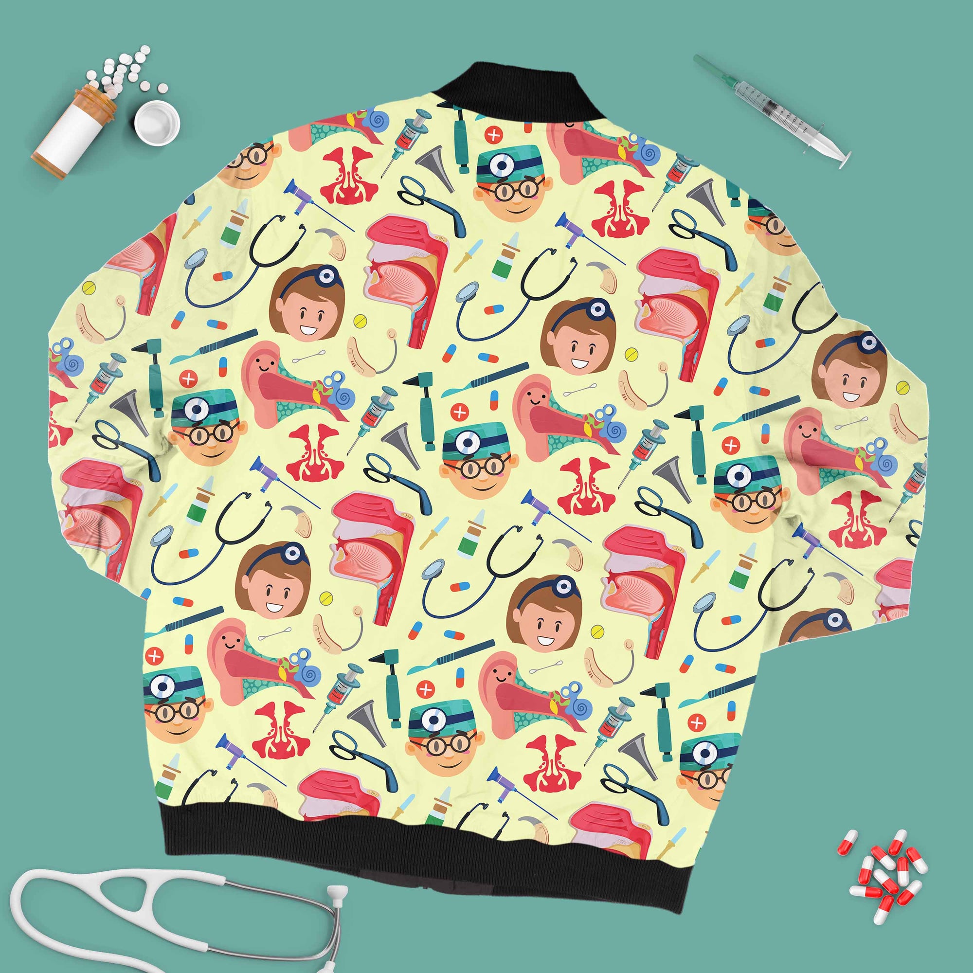 Otorhinolaryngology Doodle - Unisex Printed Jacket