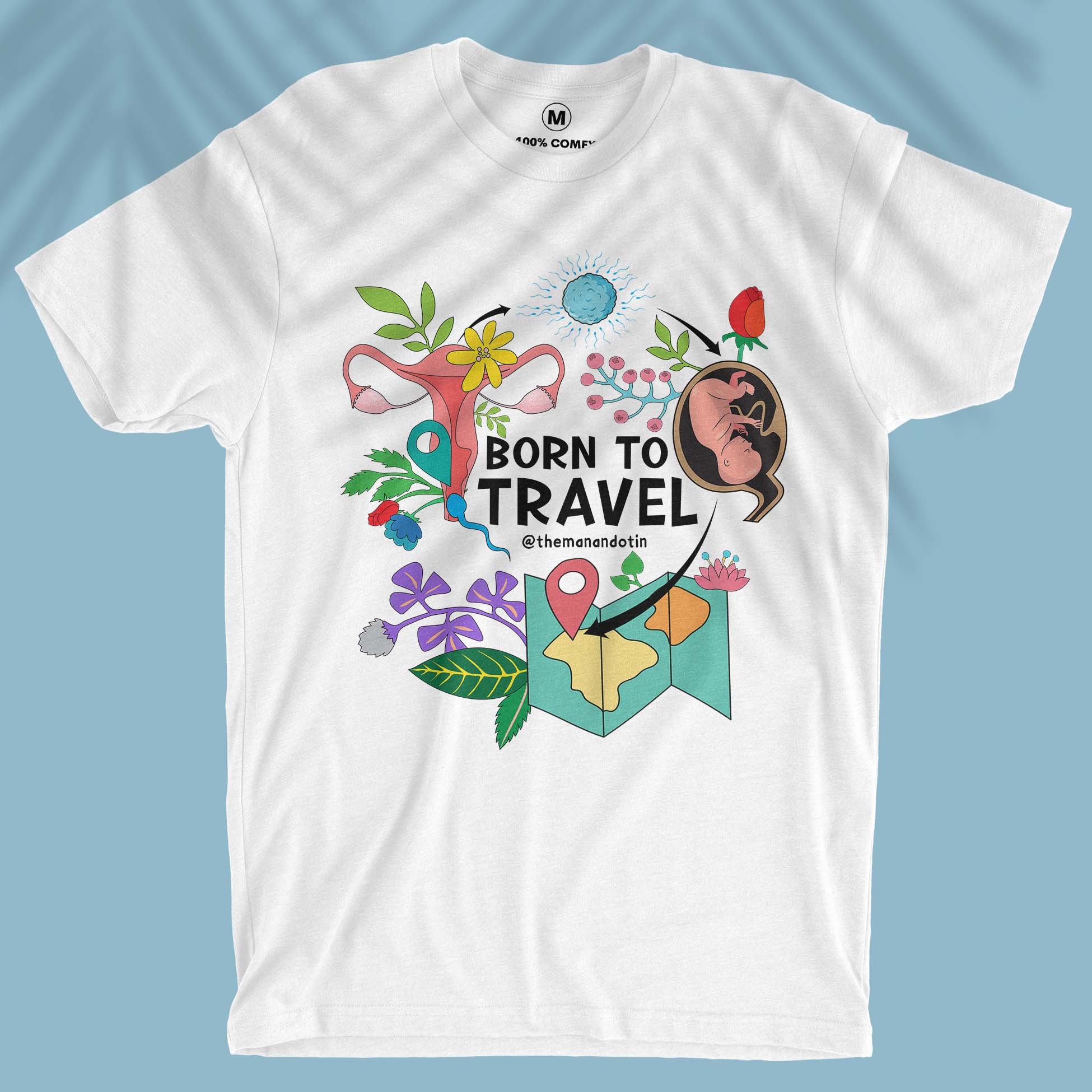 Born To Travel Travel Anatomy Series Unisex T-shirt