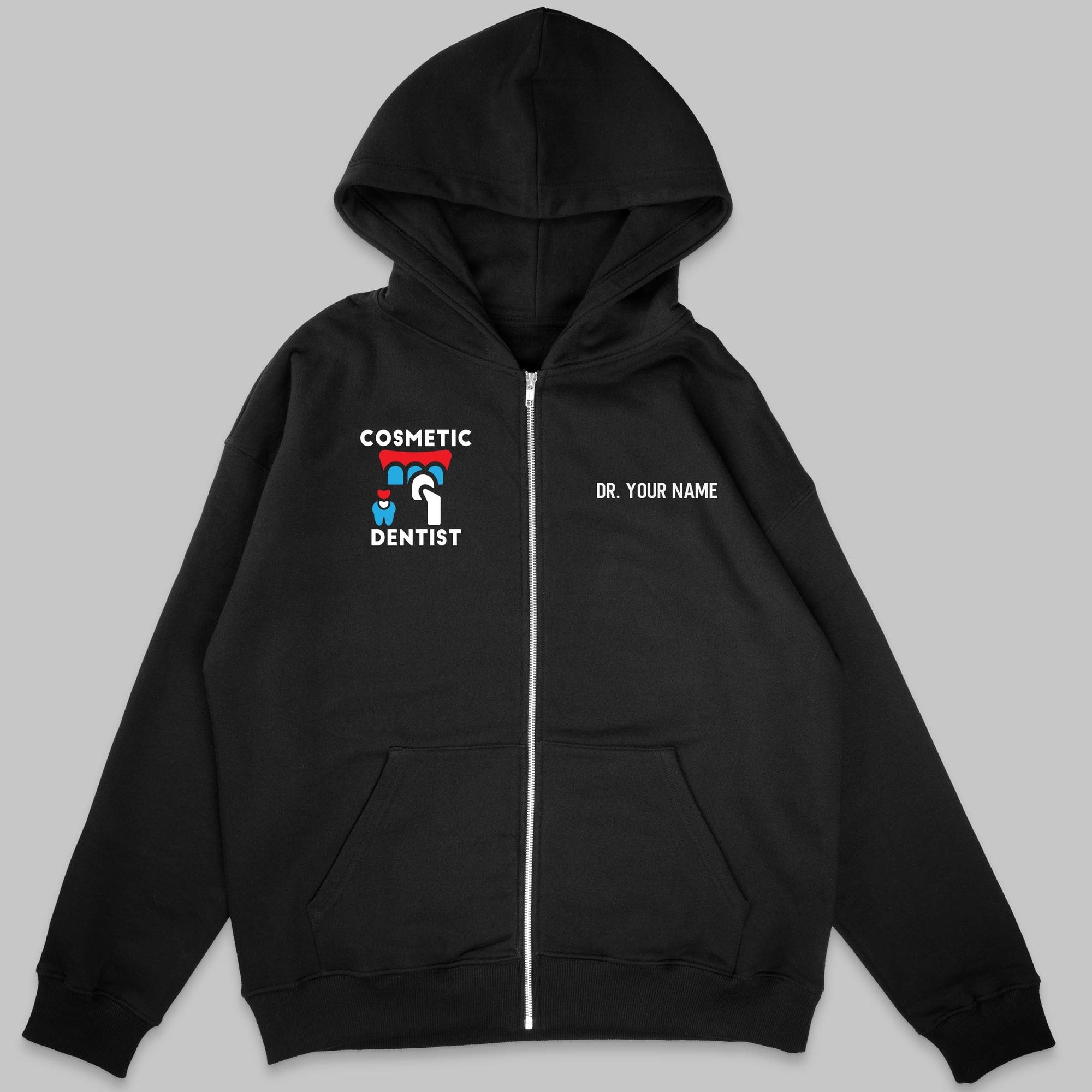Definition Of Cosmetic Dentist - Personalized Unisex Zip Hoodie