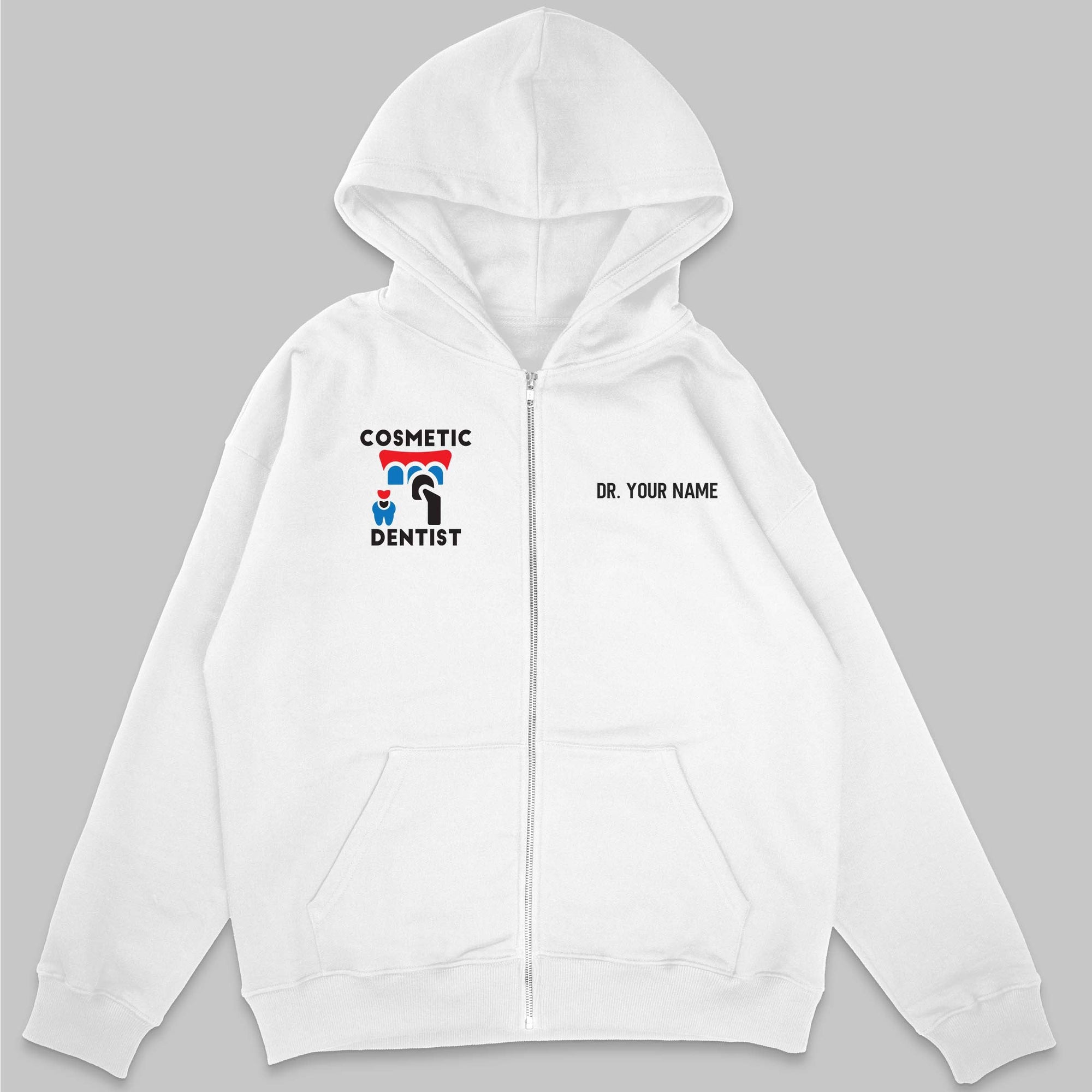 Definition Of Cosmetic Dentist - Personalized Unisex Zip Hoodie