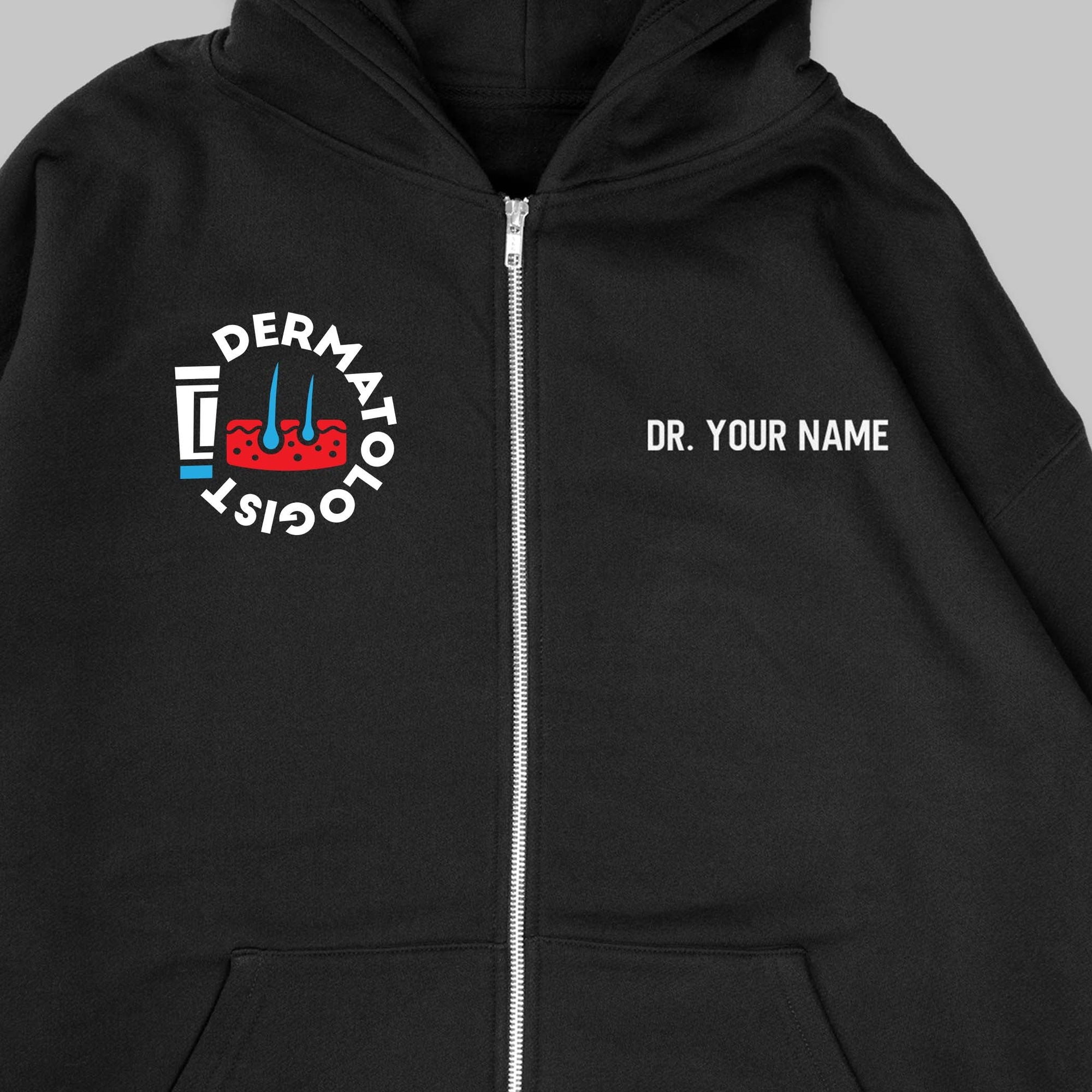 Definition Of Dermatologist - Personalized Unisex Zip Hoodie