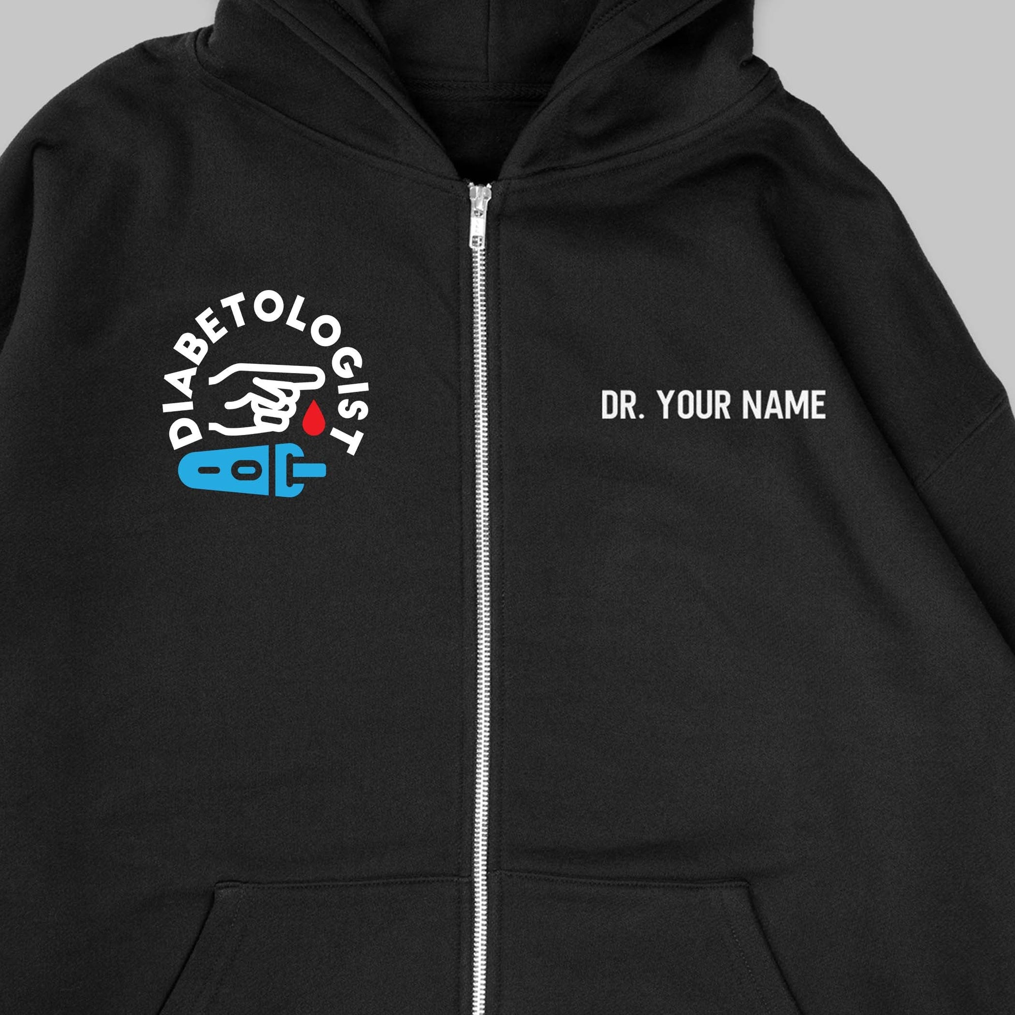 Definition Of Diabetologist - Personalized Unisex Zip Hoodie