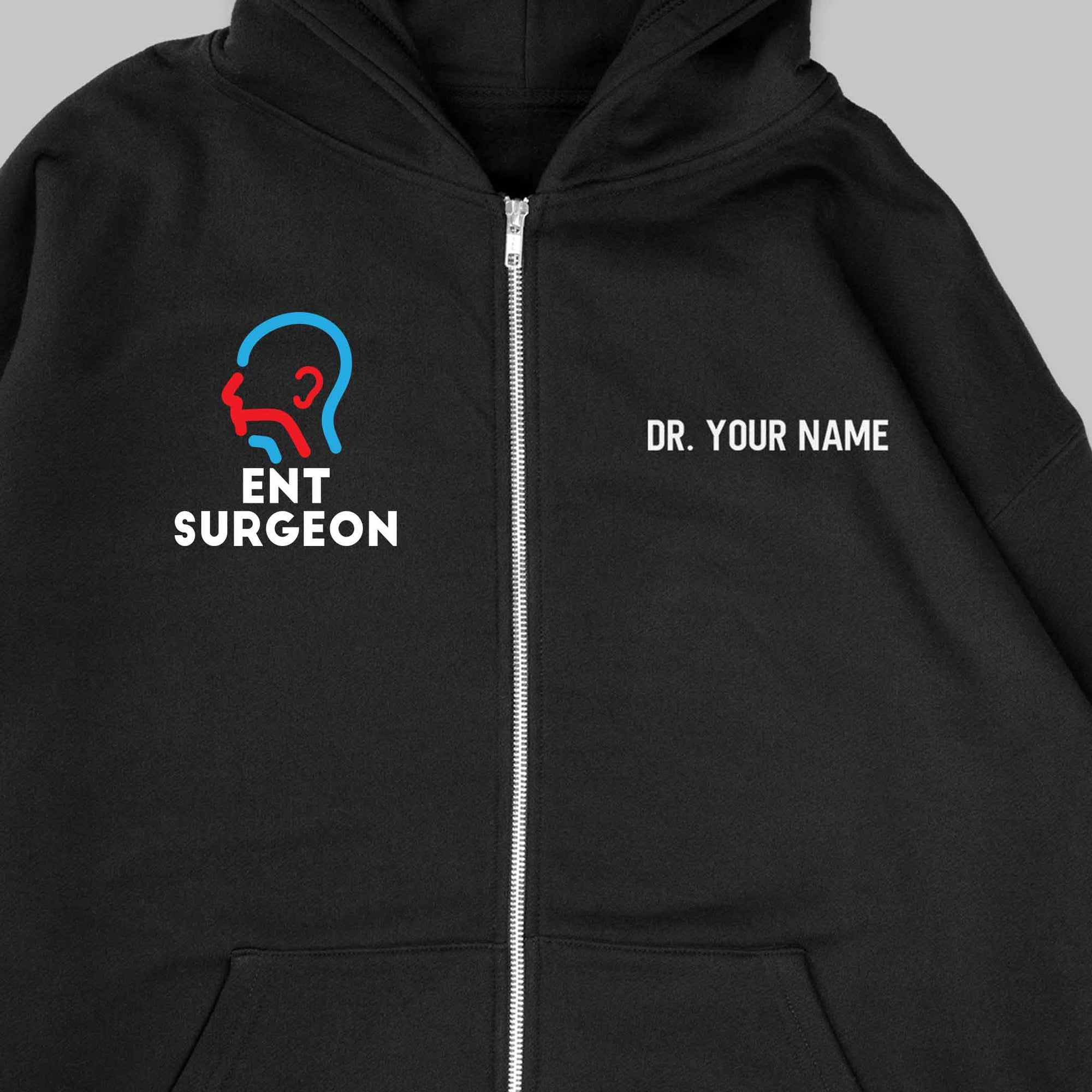 Definition Of ENT Surgeon - Personalized Unisex Zip Hoodie