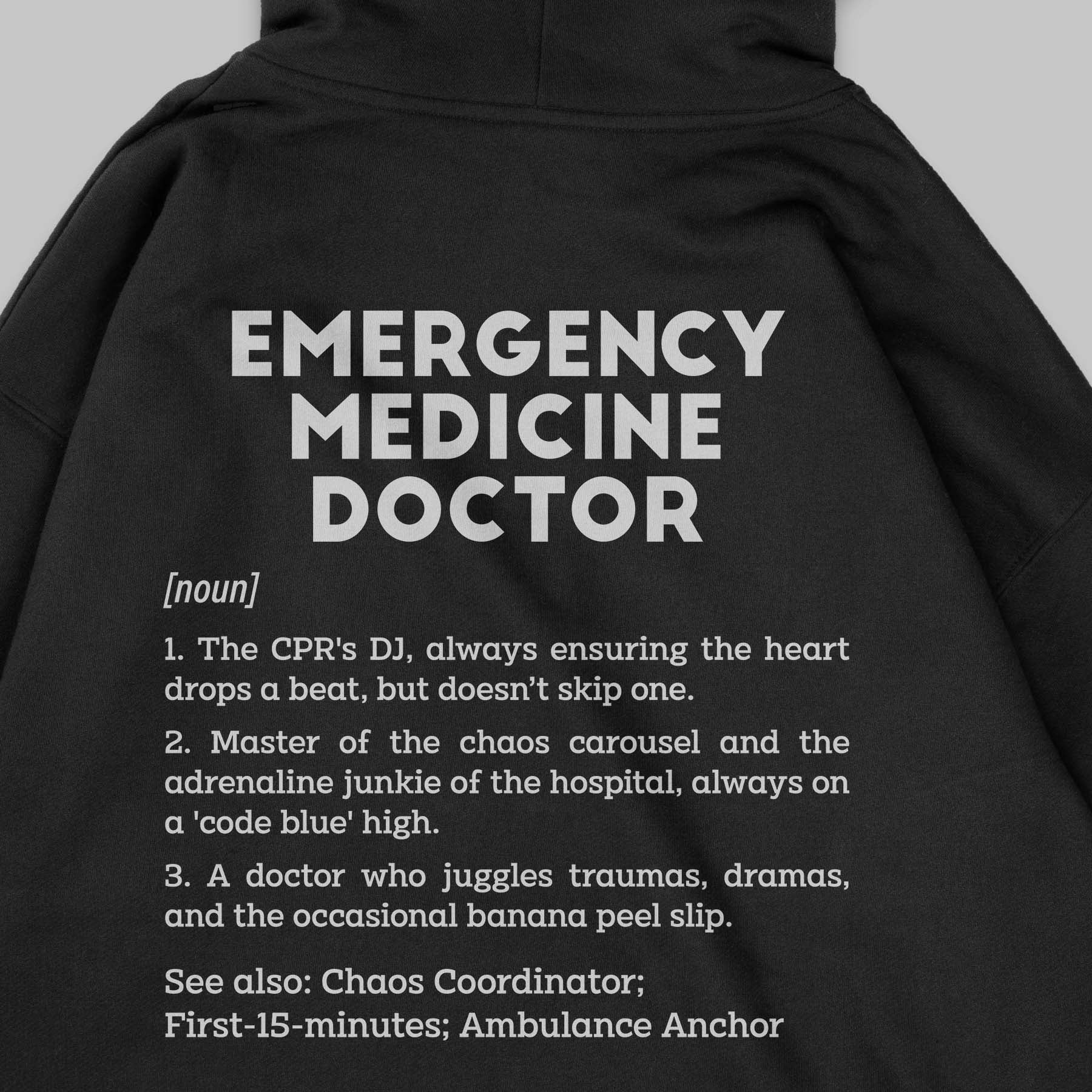 Definition Of Emergency Medicine Doctor - Personalized Unisex Zip Hoodie