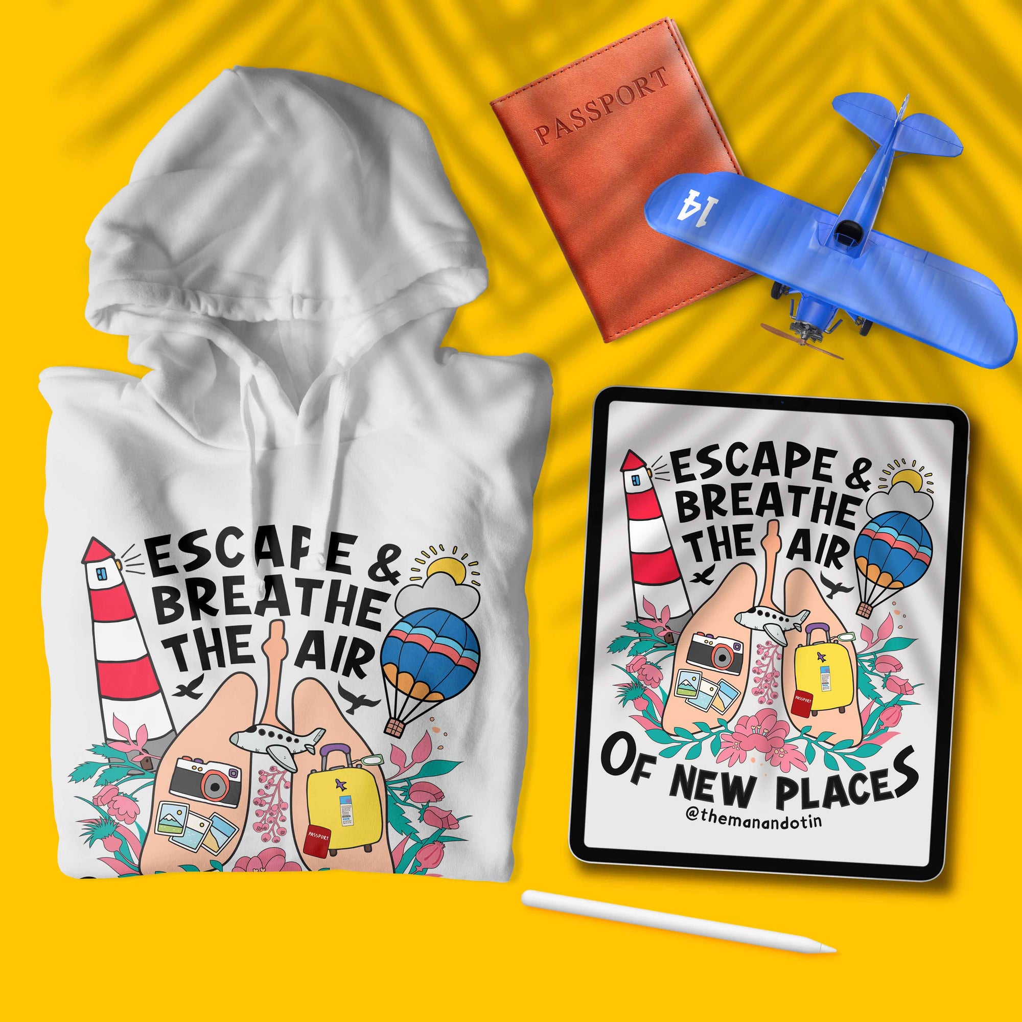 Escape And Breathe - Travel + Anatomy Series - Unisex Hoodie