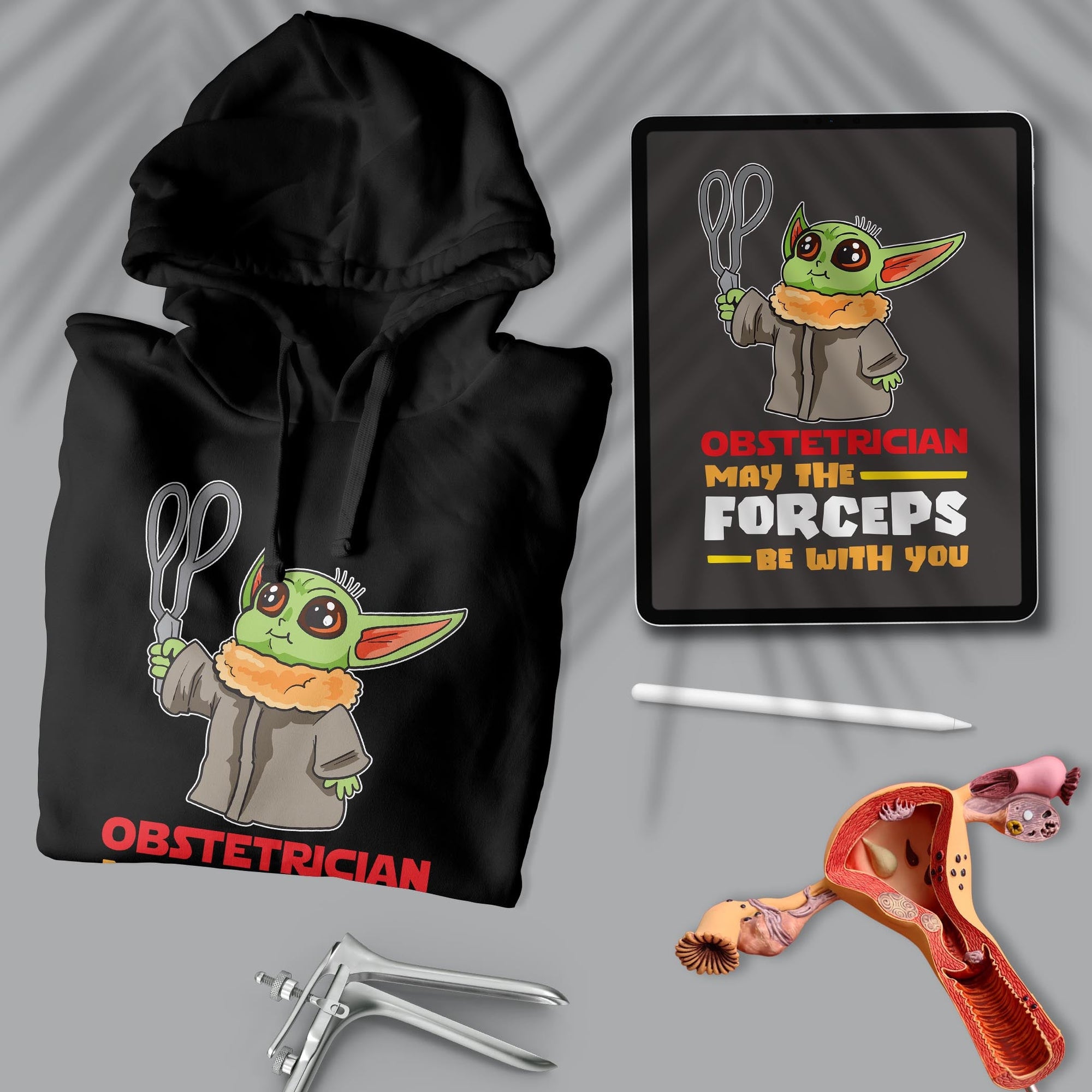 Forceps Delivery - Obstetrician Yoda - Unisex Hoodie