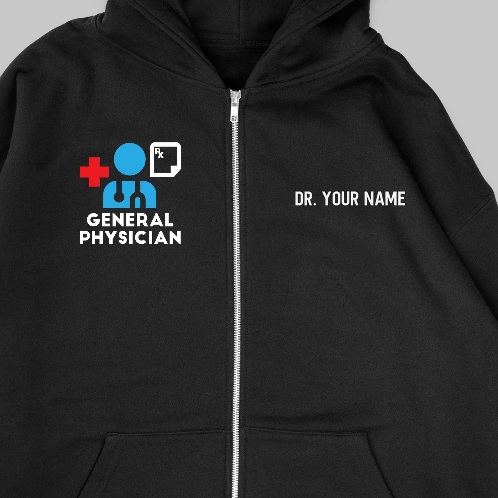 Definition Of General Physician - Personalized Unisex Zip Hoodie