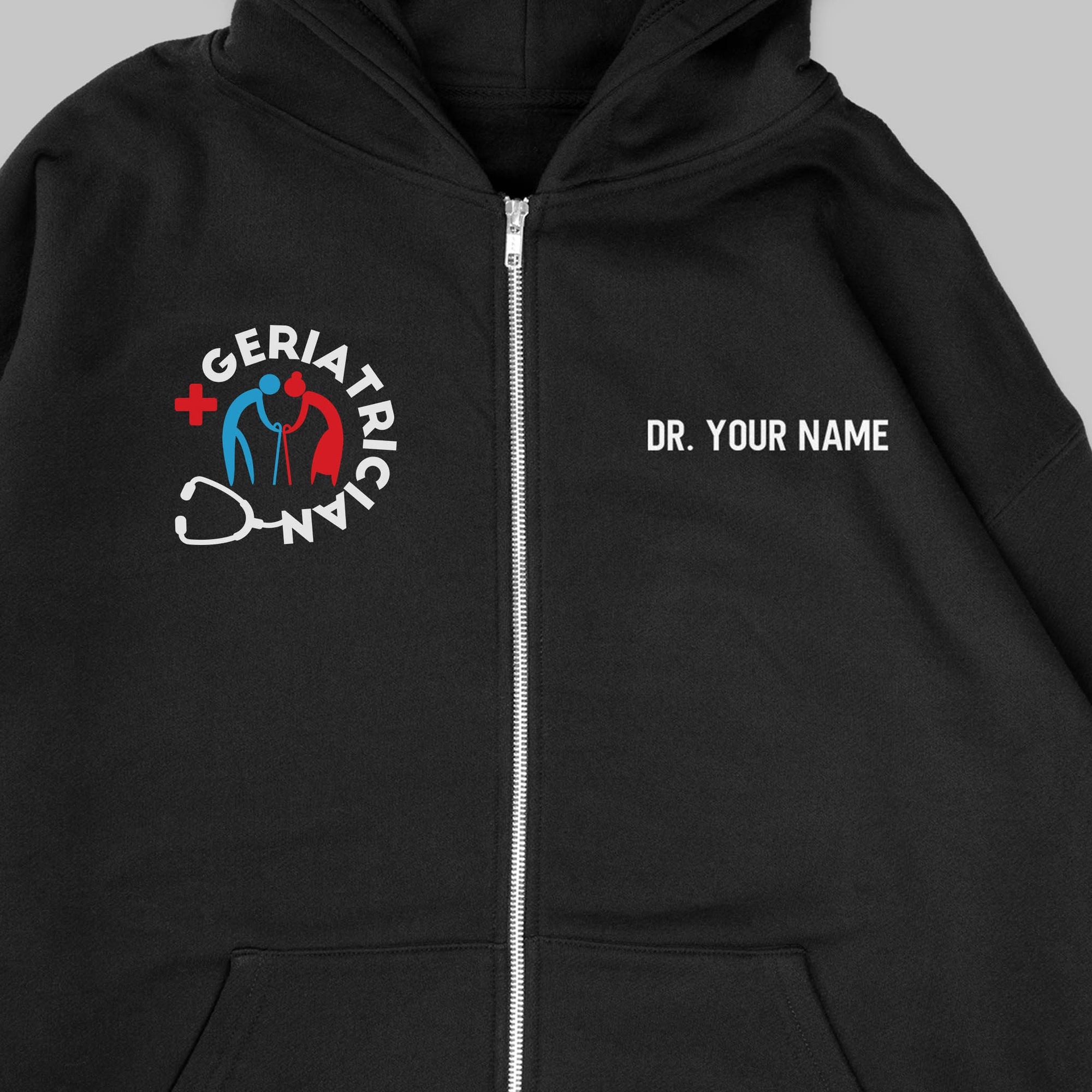 Definition Of Geriatrician - Personalized Unisex Zip Hoodie