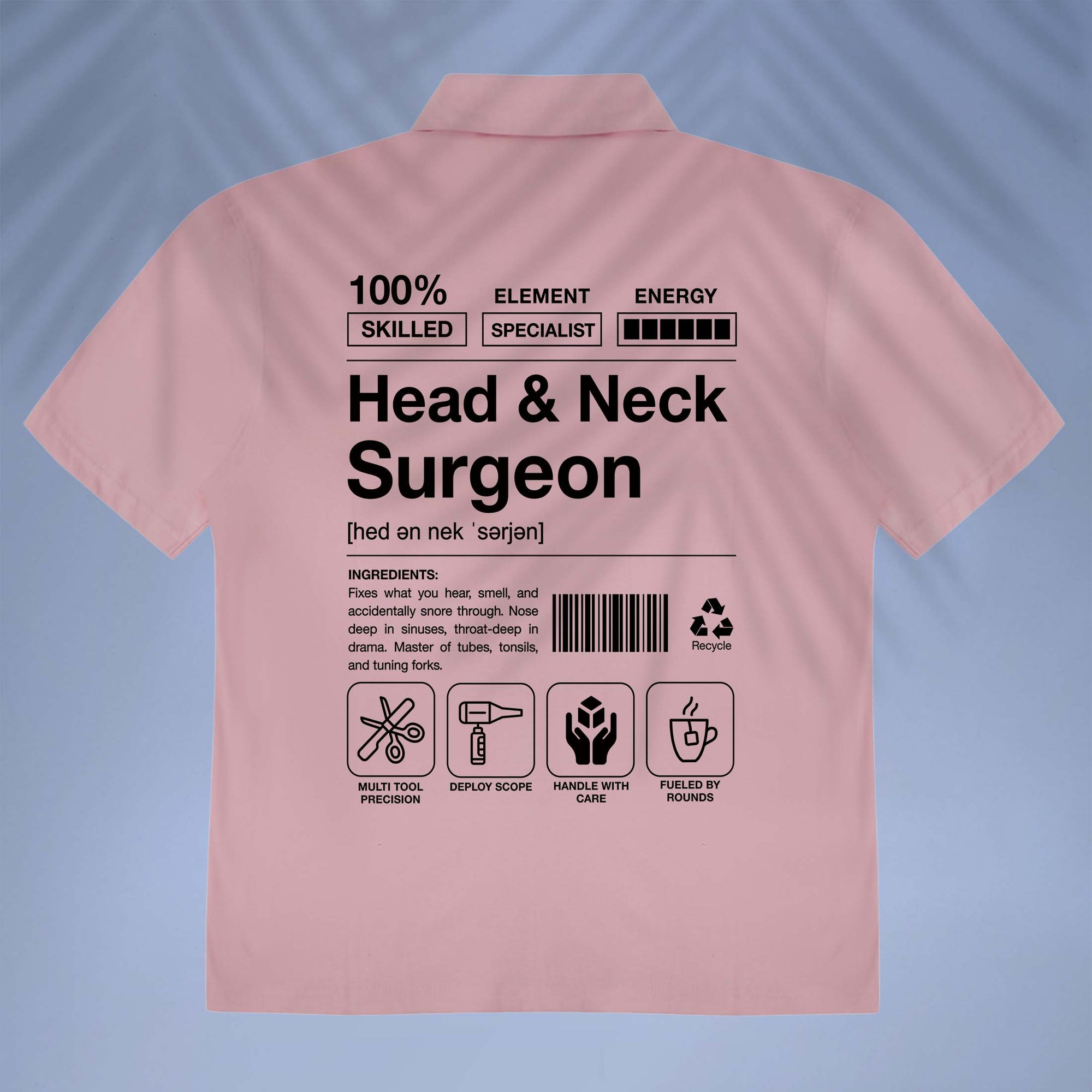 Head & Neck Surgeon - Product Label-Style - Unisex Oversized Shirt