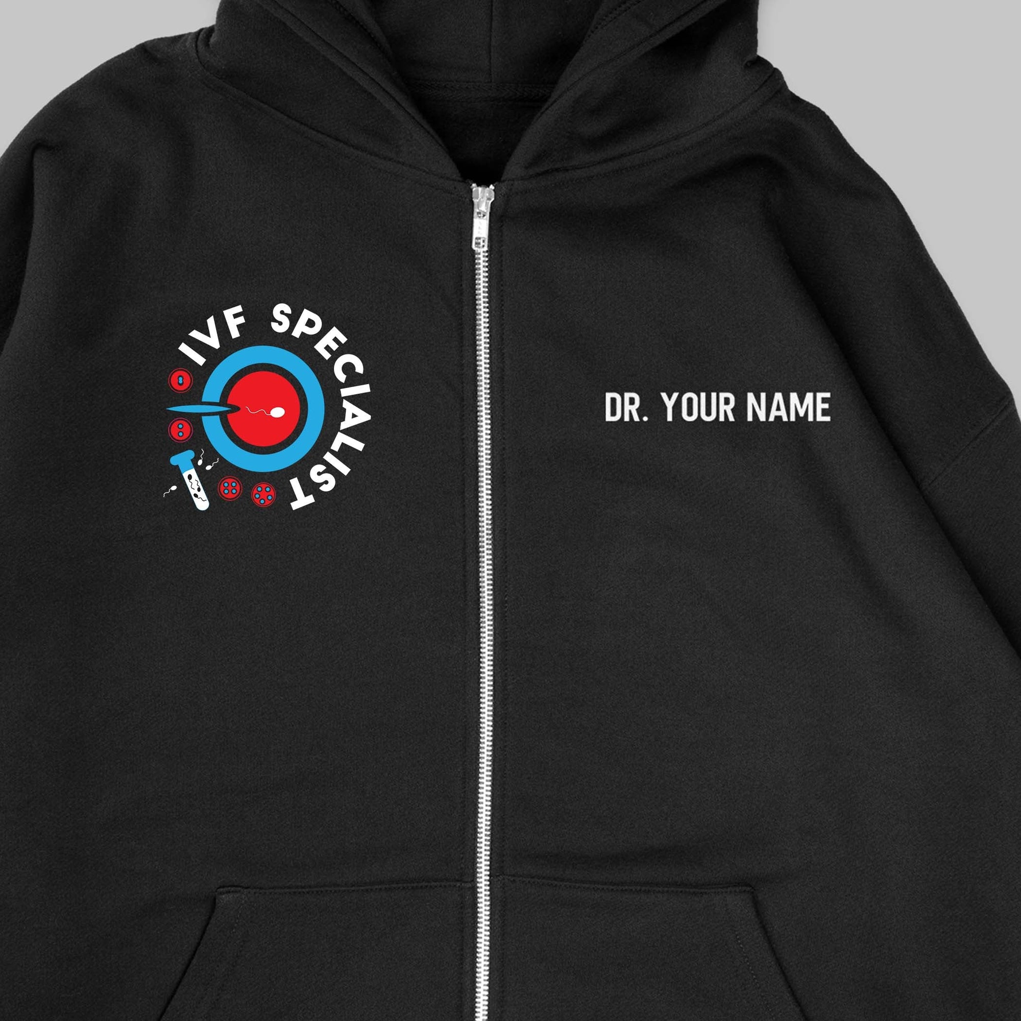 Definition Of IVF Specialist, Fertility Specialist - Personalized Unisex Zip Hoodie