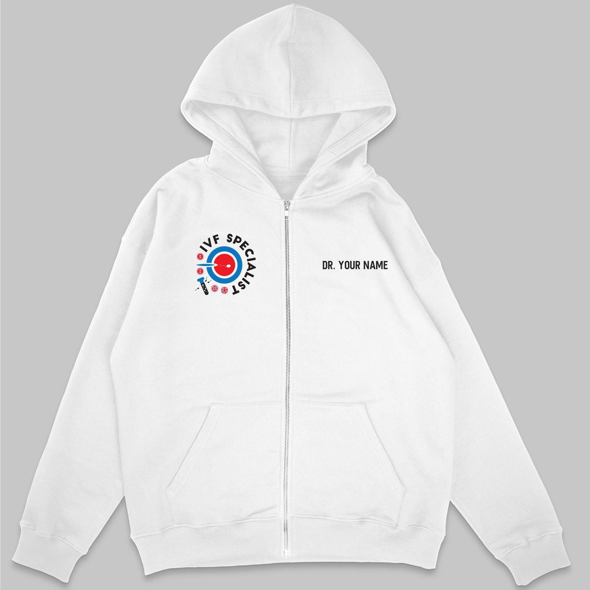 Definition Of IVF Specialist, Fertility Specialist - Personalized Unisex Zip Hoodie