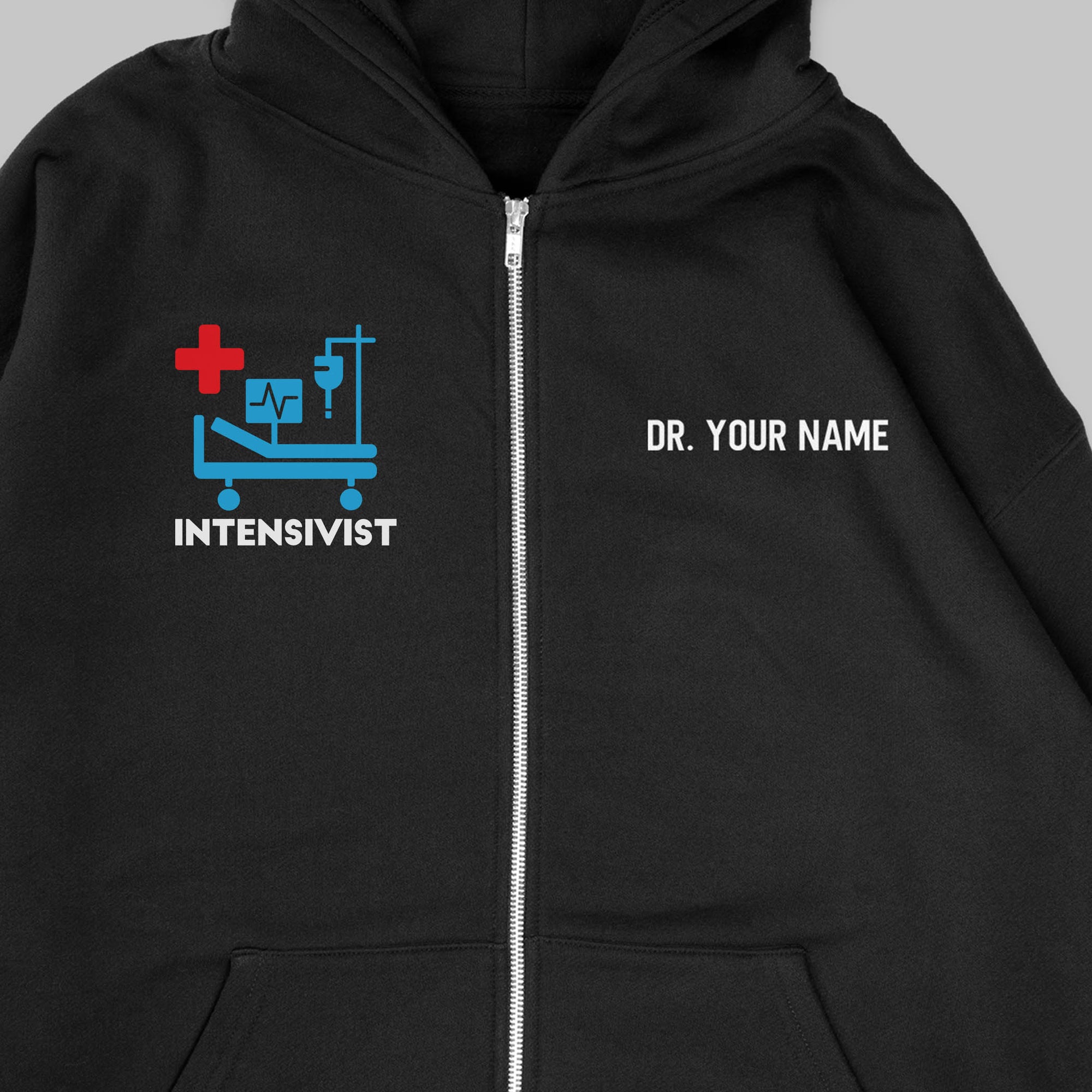 Definition Of Intensivist - Personalized Unisex Zip Hoodie