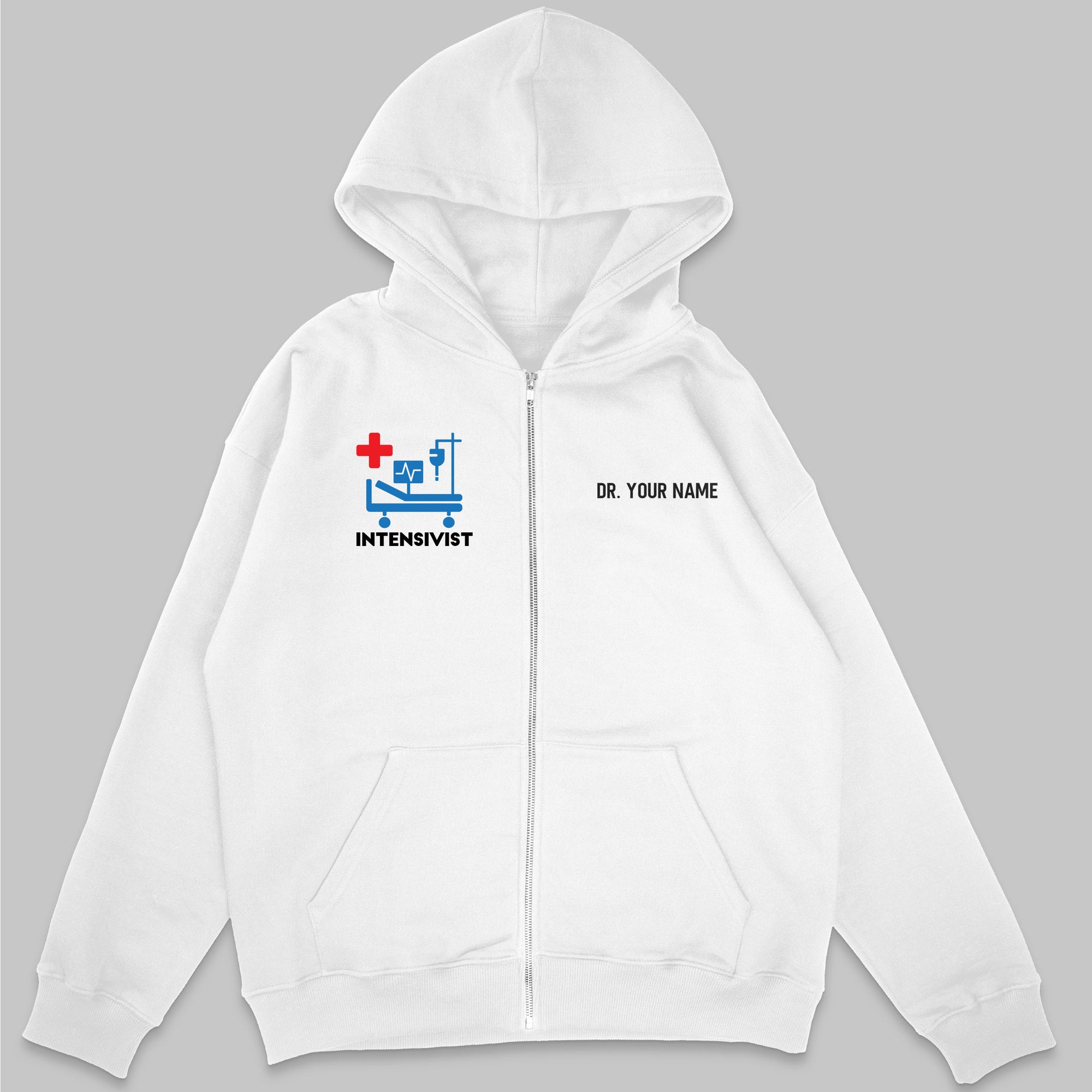 Definition Of Intensivist - Personalized Unisex Zip Hoodie