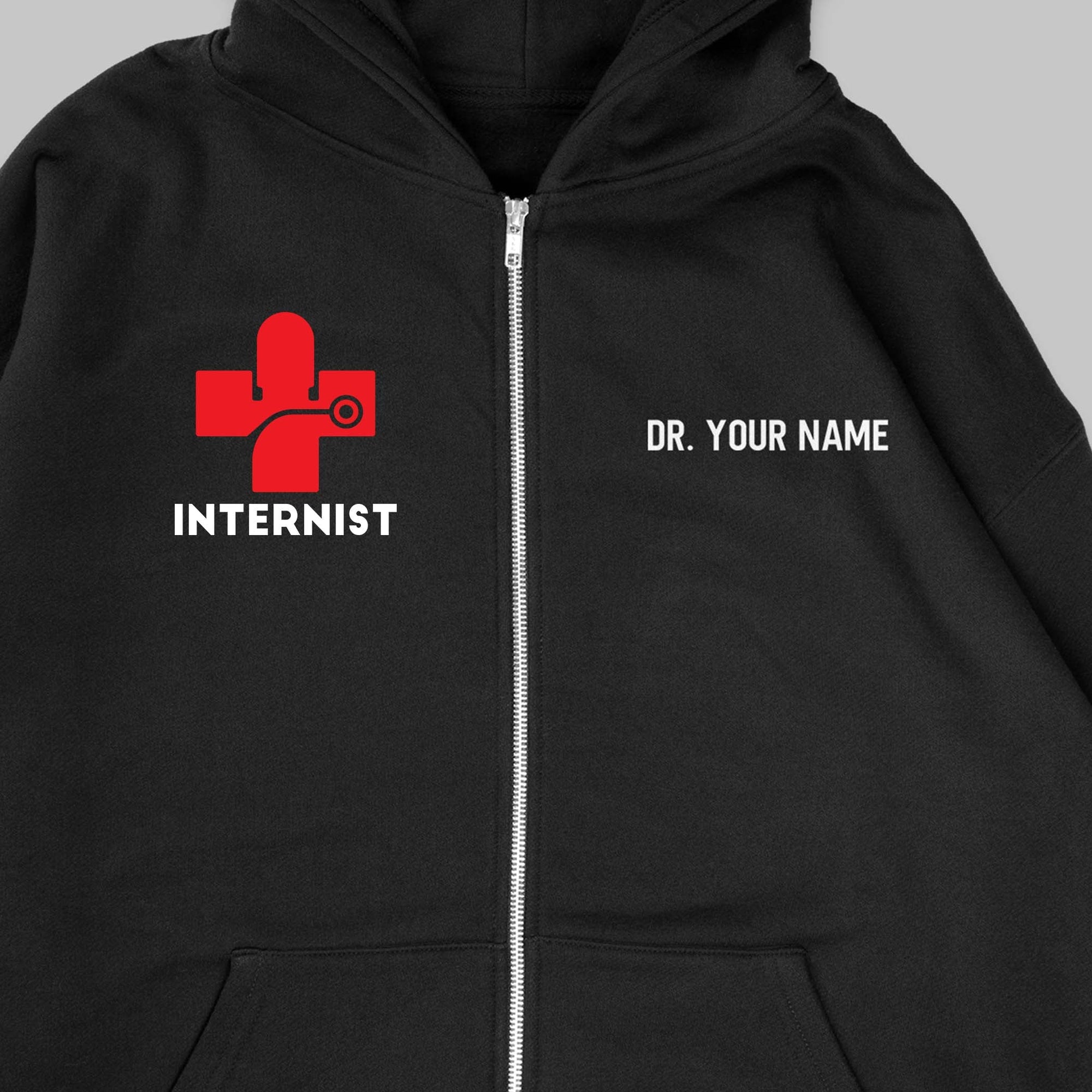 Definition Of Internist - Personalized Unisex Zip Hoodie