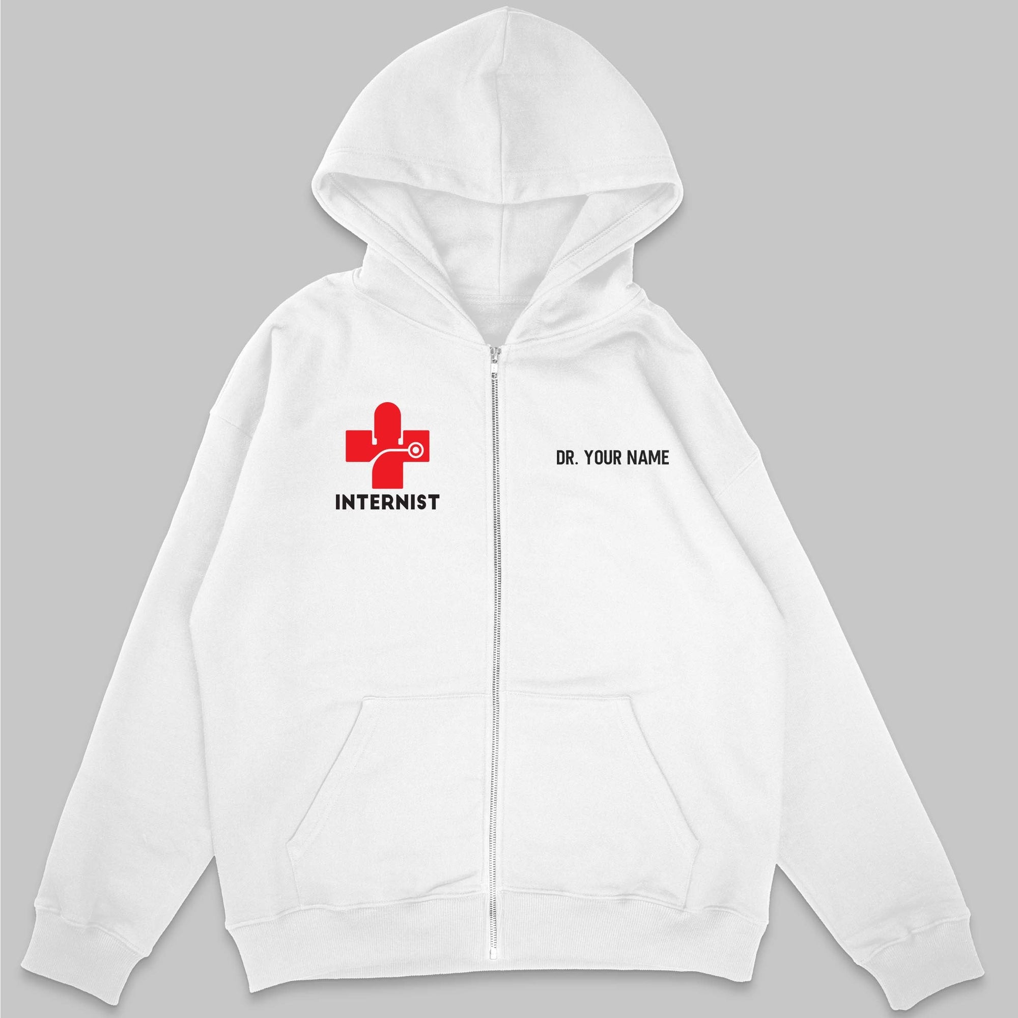 Definition Of Internist - Personalized Unisex Zip Hoodie