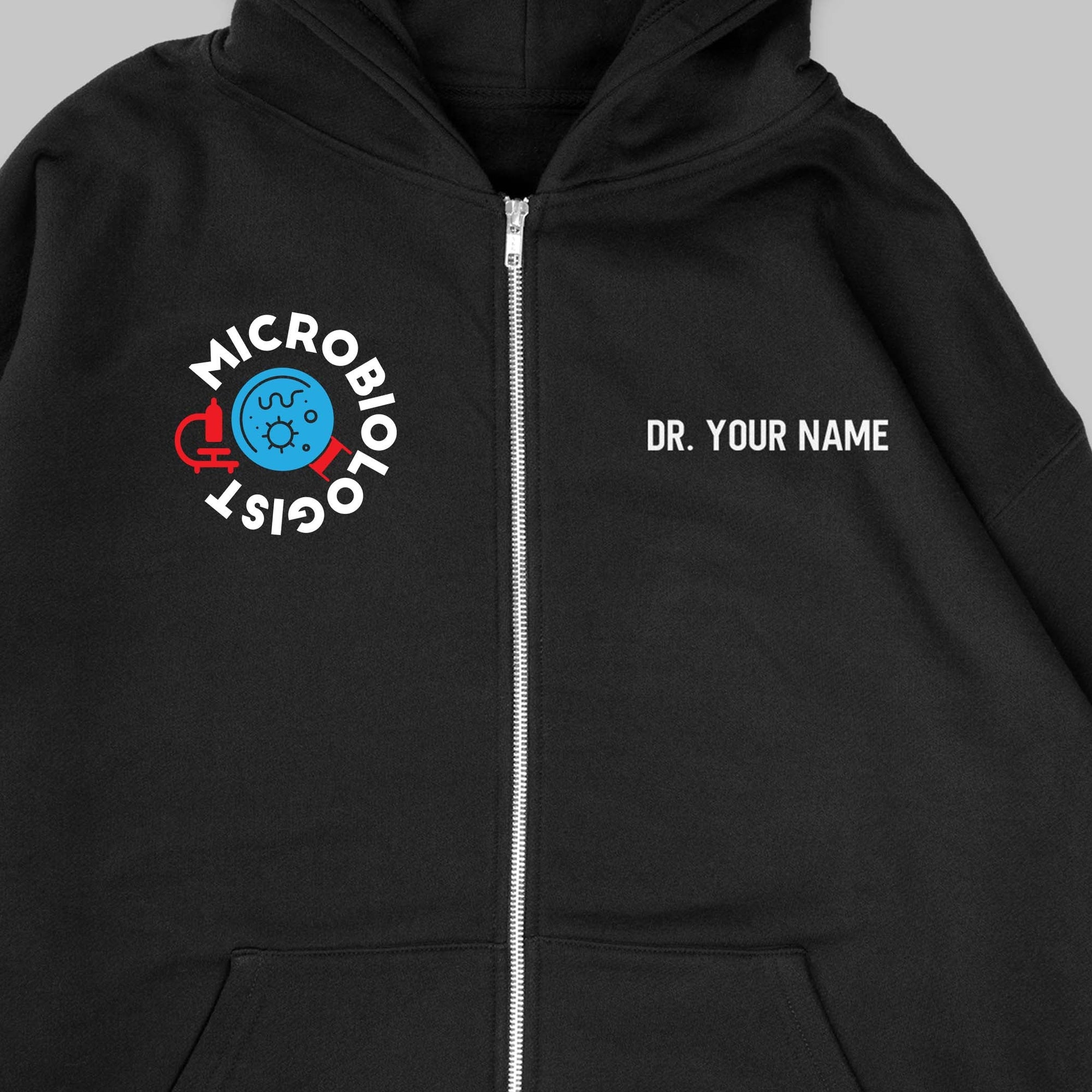 Definition Of Microbiologist - Personalized Unisex Zip Hoodie