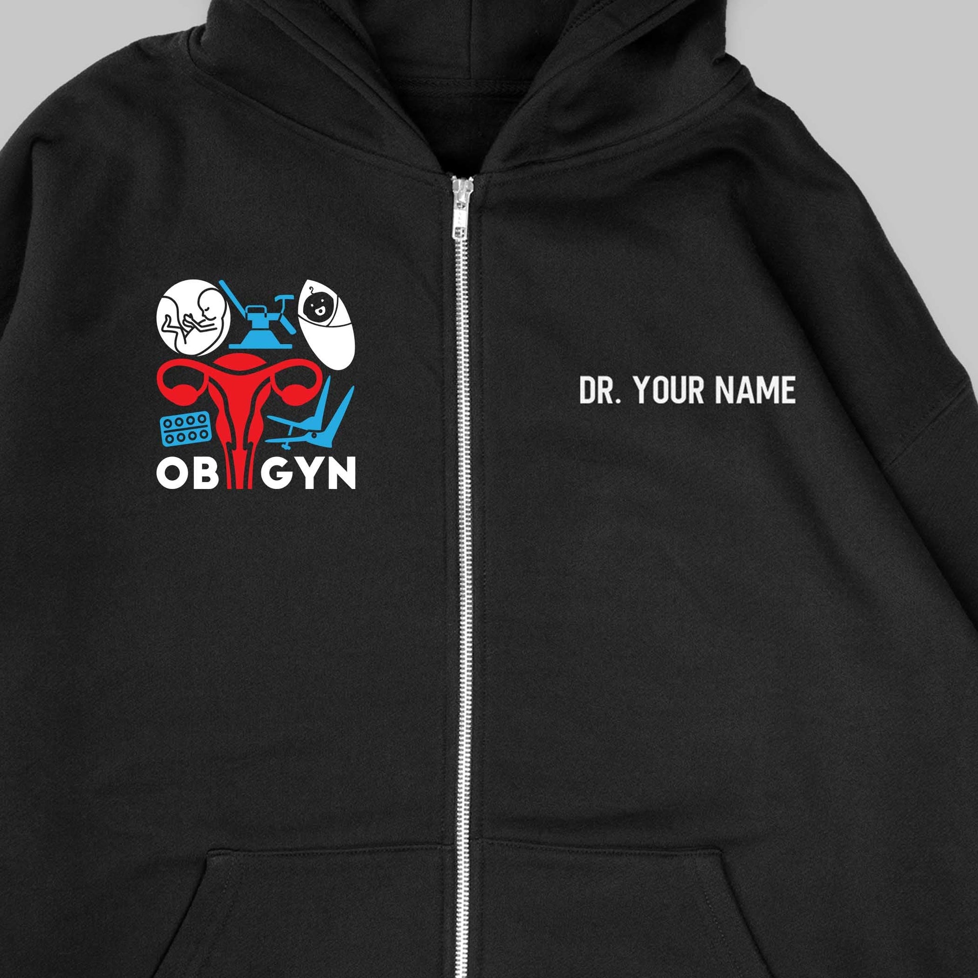 Definition Of Ob-Gyn - Personalized Unisex Zip Hoodie