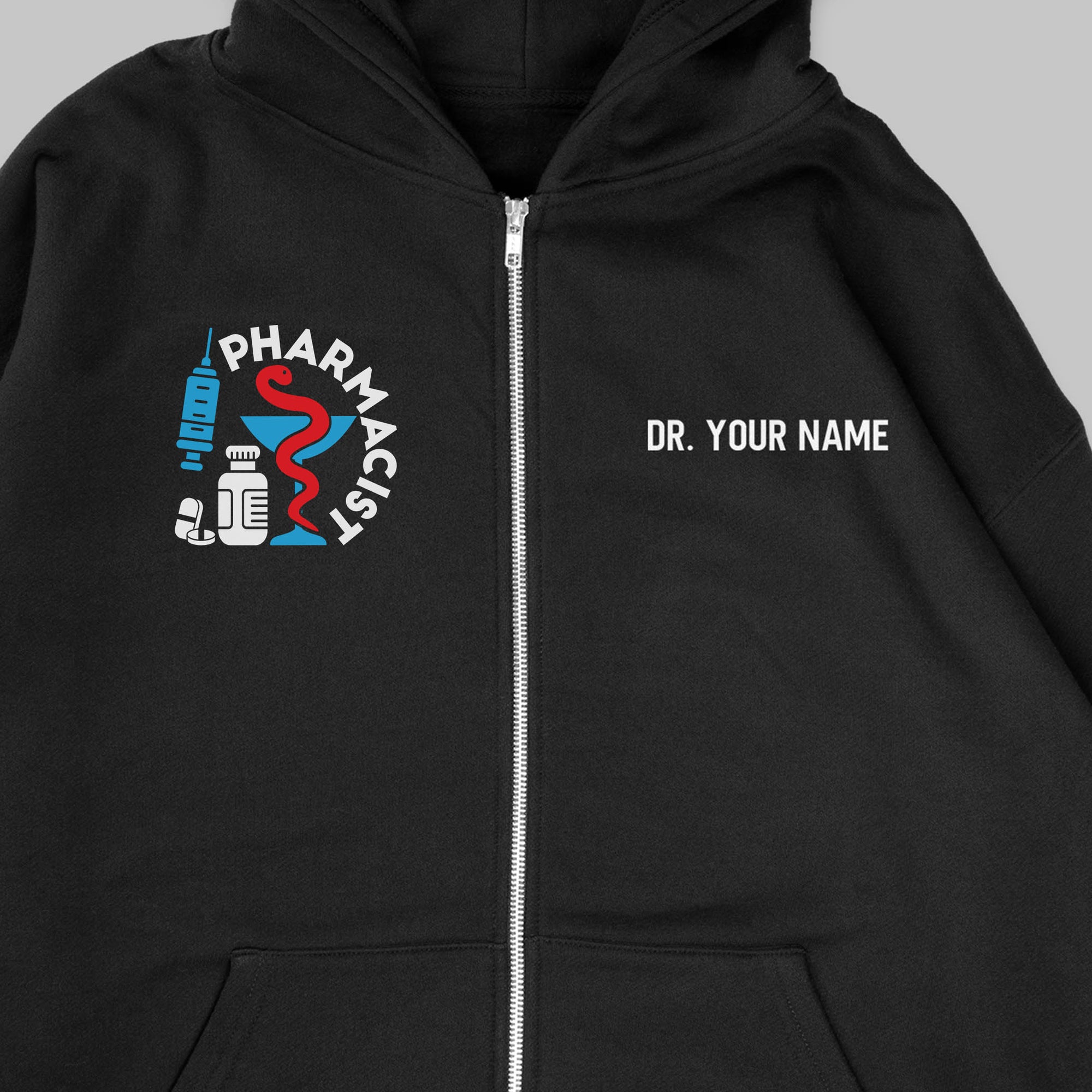 Definition Of Pharmacist - Personalized Unisex Zip Hoodie
