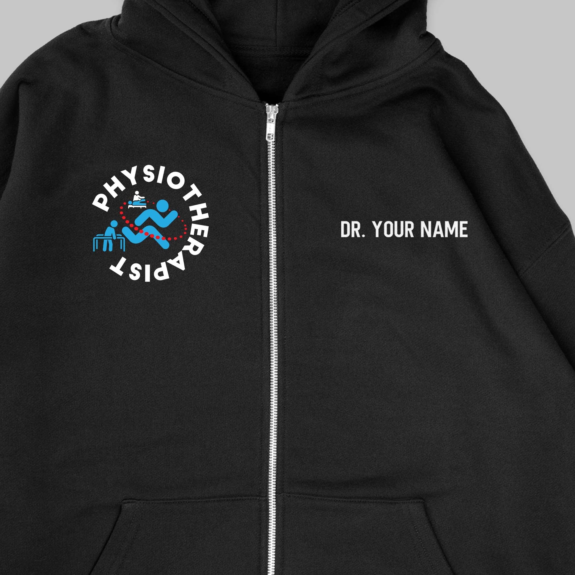 Definition Of Physiotherapist - Personalized Unisex Zip Hoodie