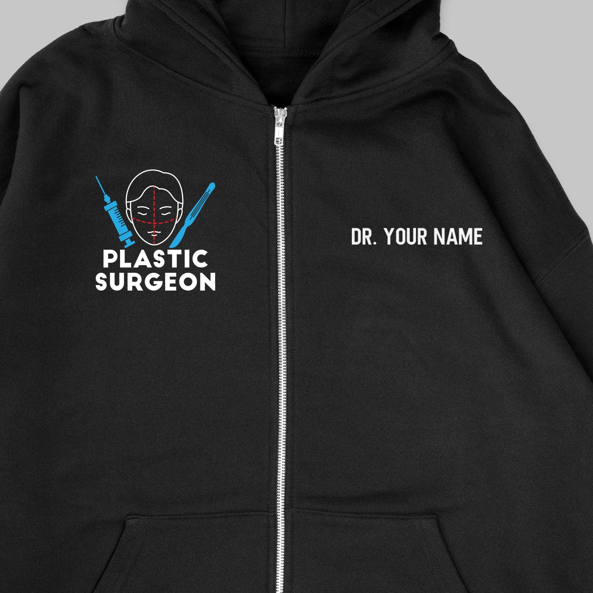 Definition Of Plastic Surgeon - Personalized Unisex Zip Hoodie