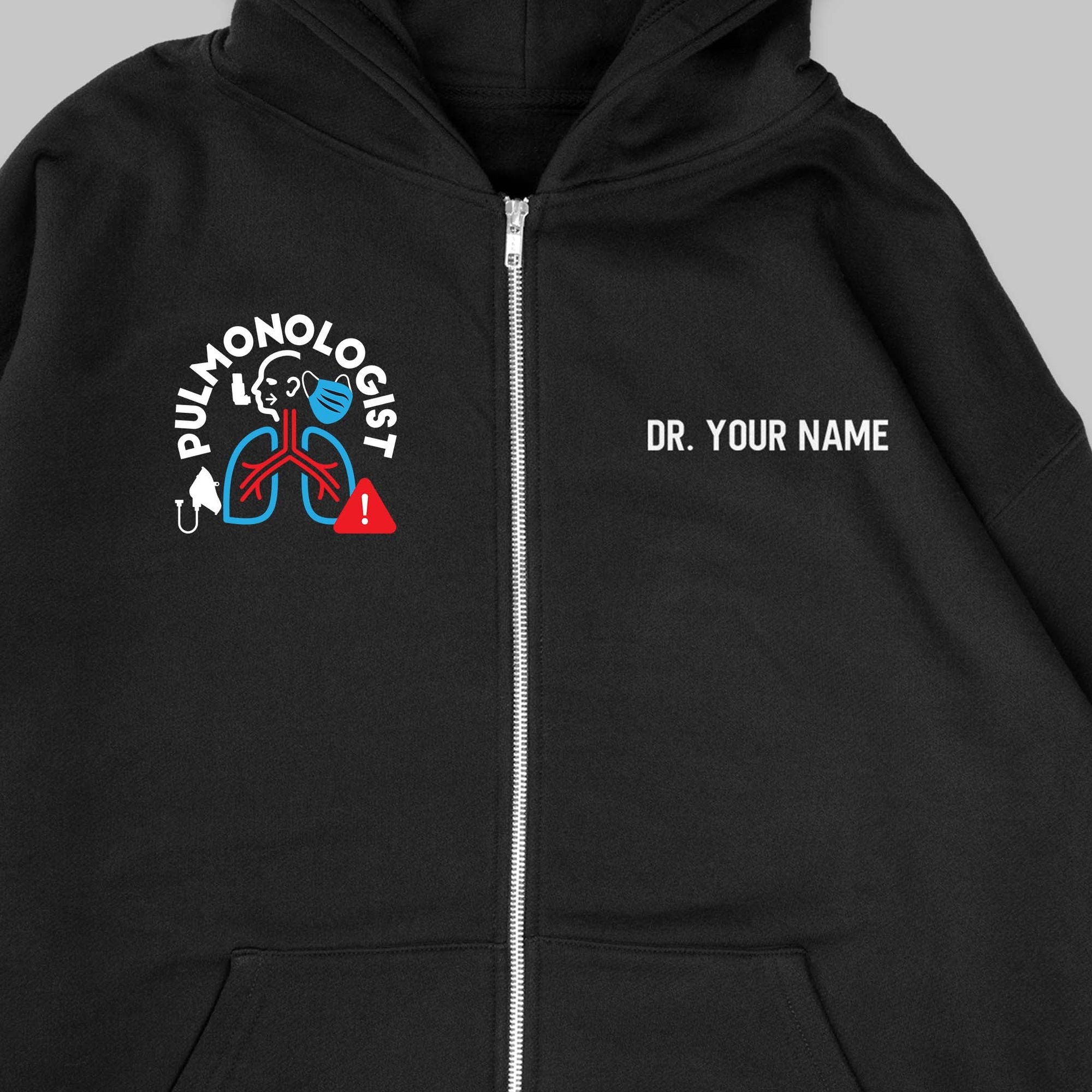 Definition Of Pulmonologist - Personalized Unisex Zip Hoodie