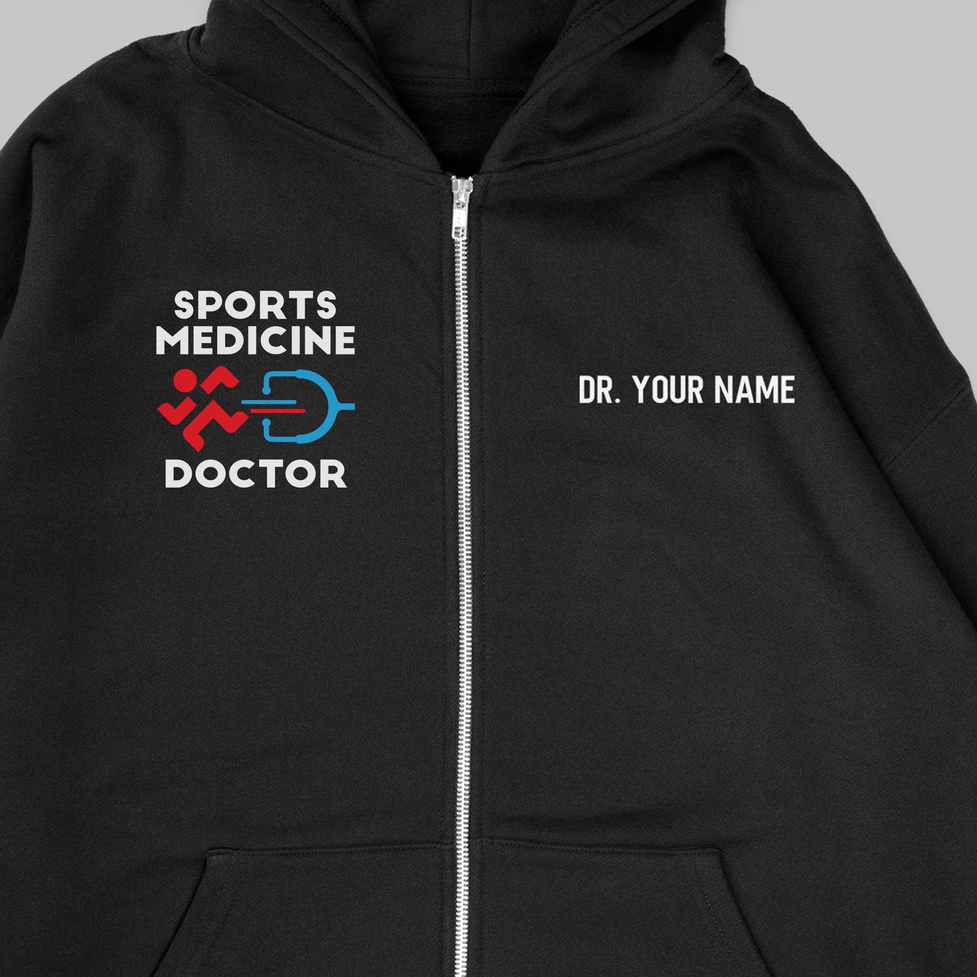 Definition Of Sports Medicine Doctor - Personalized Unisex Zip Hoodie