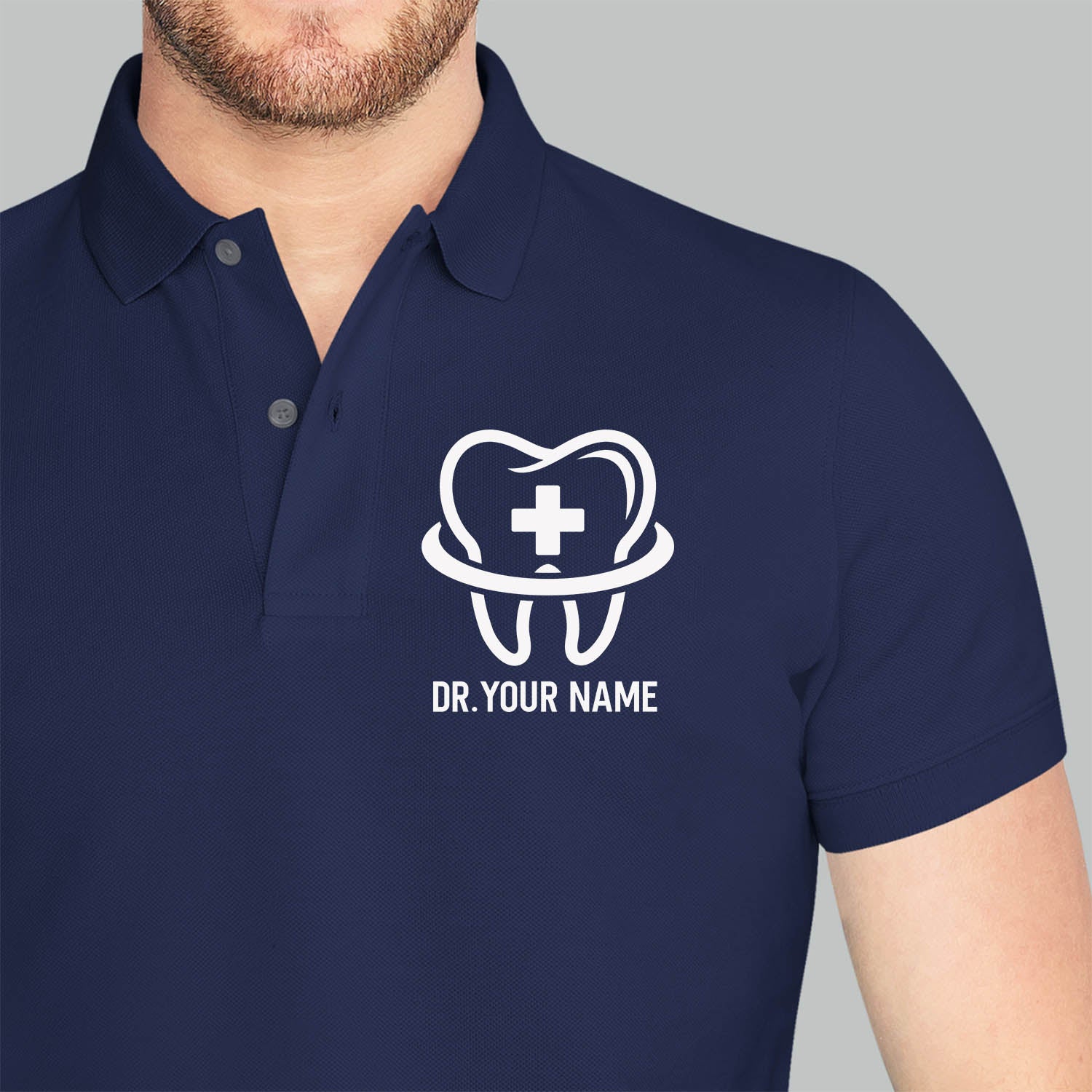 Personalized Unisex Polo T-shirt With Medical Symbol | Gift for Doctors &amp; Nurses