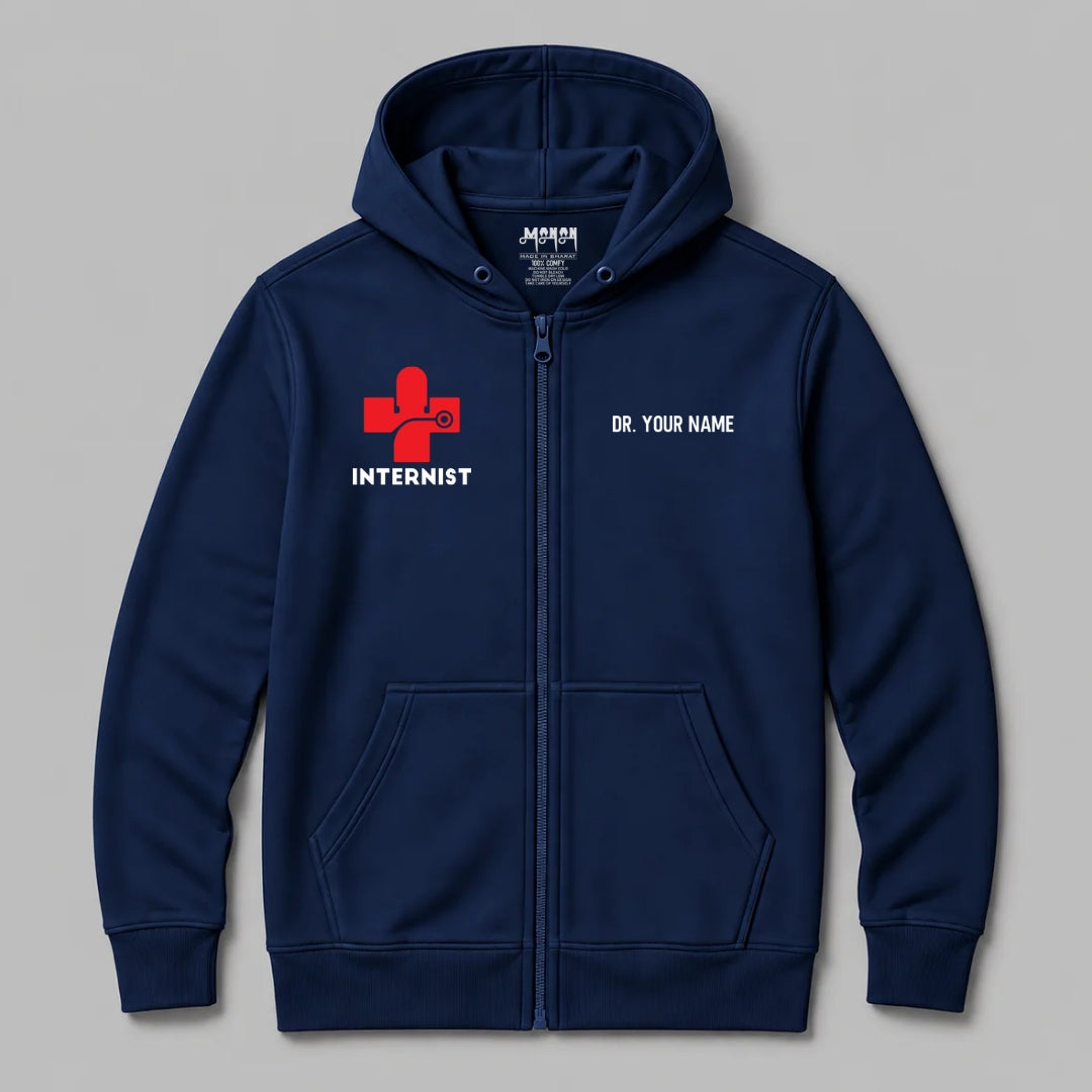 Definition Of Internist - Personalized Unisex Zip Hoodie