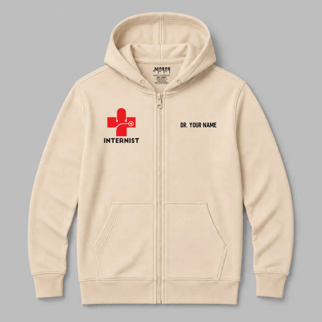 Definition Of Internist - Personalized Unisex Zip Hoodie