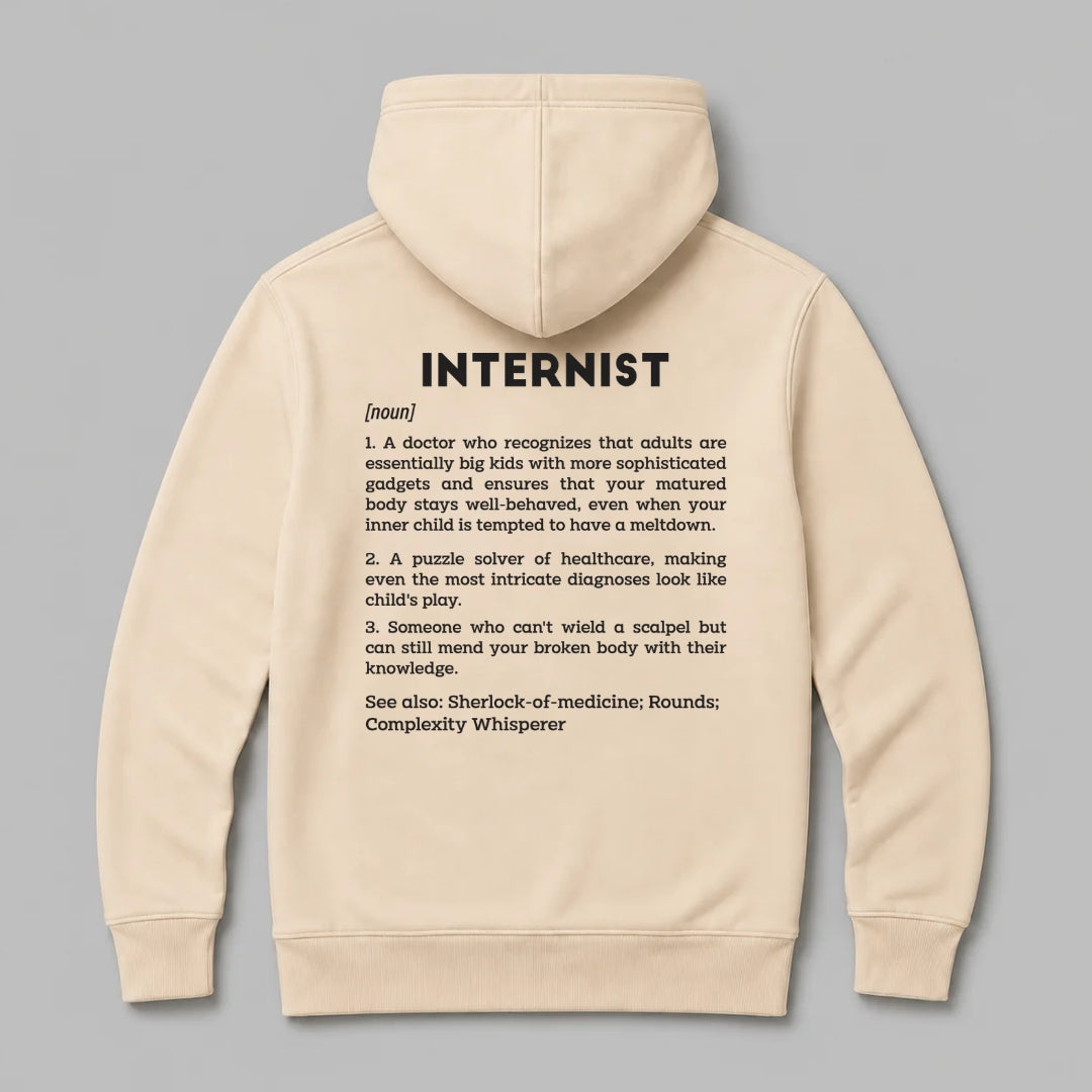 Definition Of Internist - Personalized Unisex Zip Hoodie