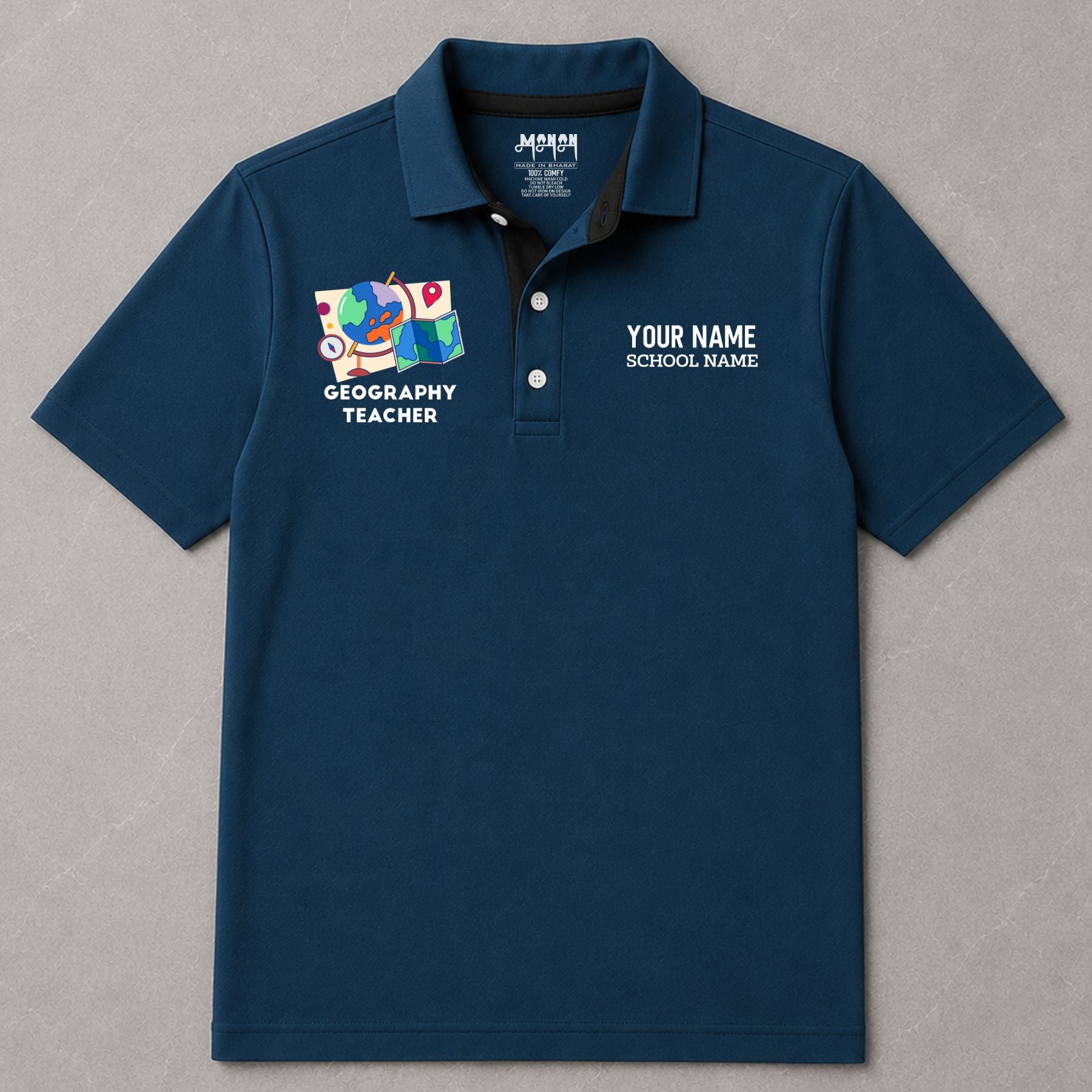Geography Teacher - Personalized Unisex Polo T-shirt