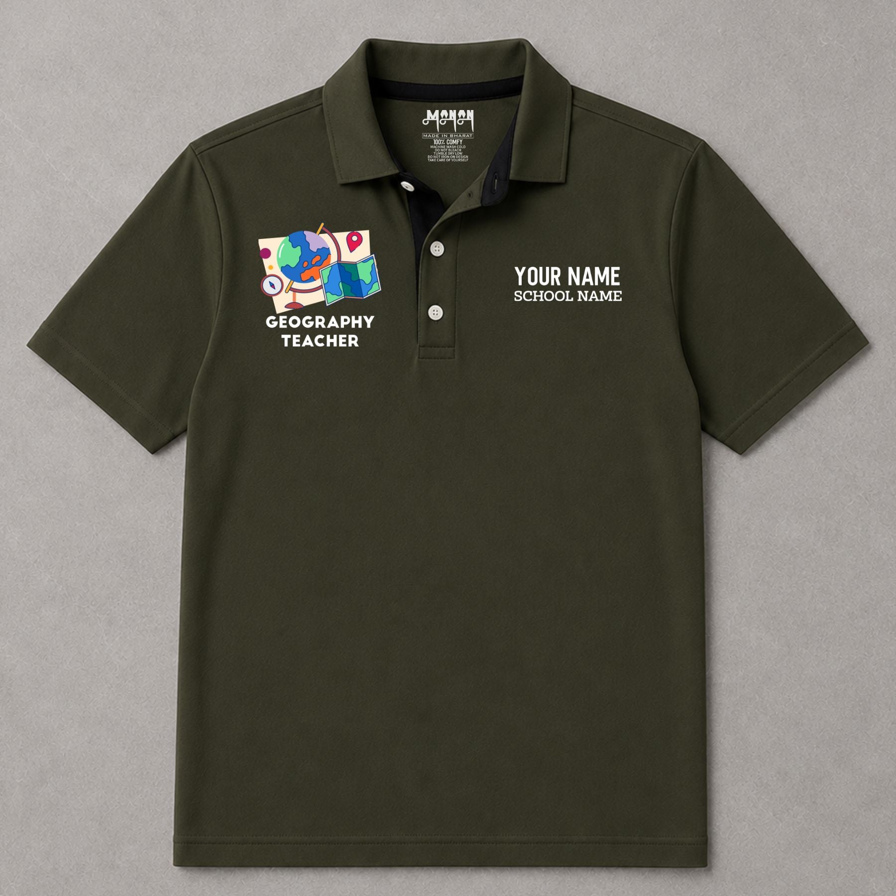 Geography Teacher - Personalized Unisex Polo T-shirt