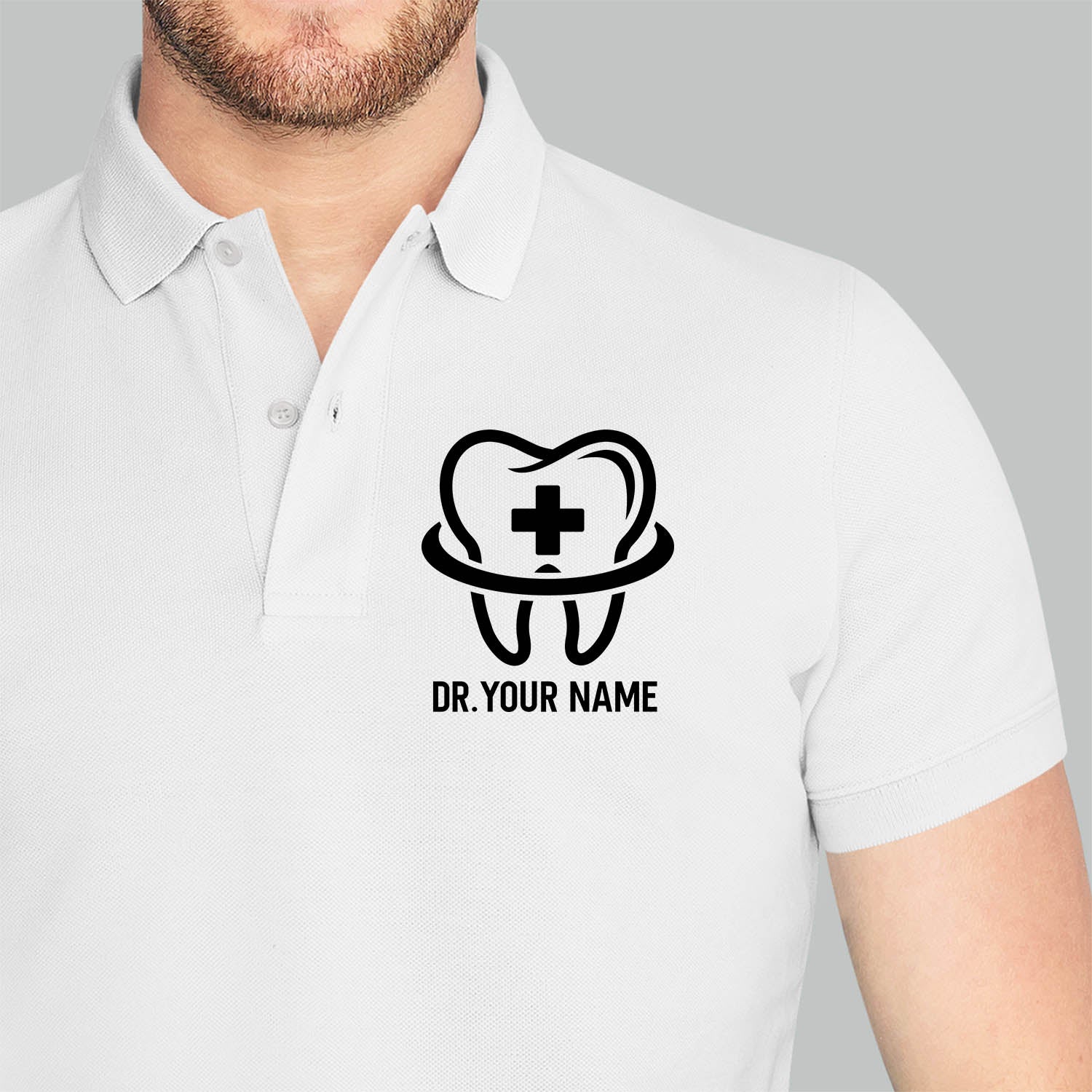 Personalized Unisex Polo T-shirt With Medical Symbol | Gift for Doctors &amp; Nurses