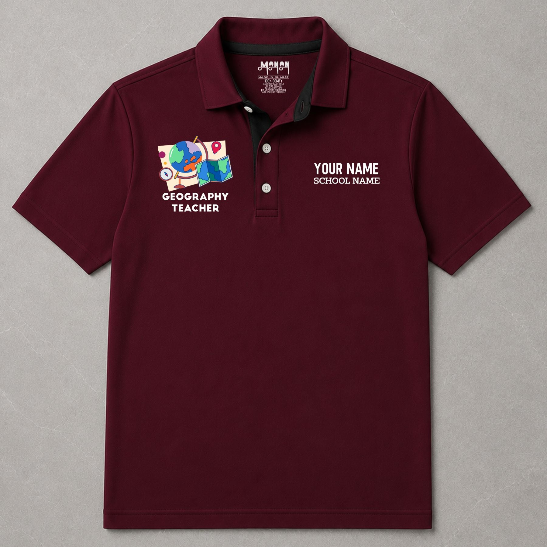 Geography Teacher - Personalized Unisex Polo T-shirt