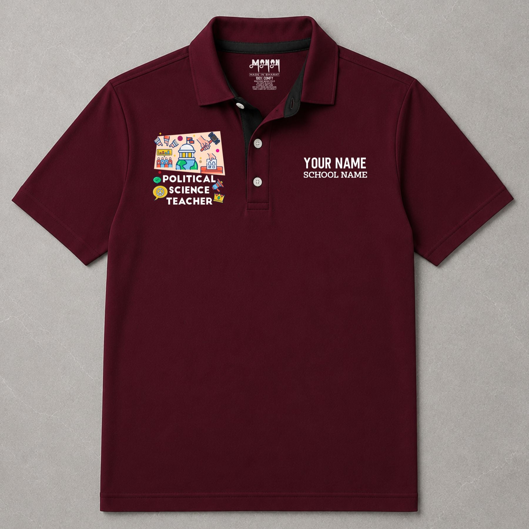 Political Science Teacher - Personalized Unisex Polo T-shirt