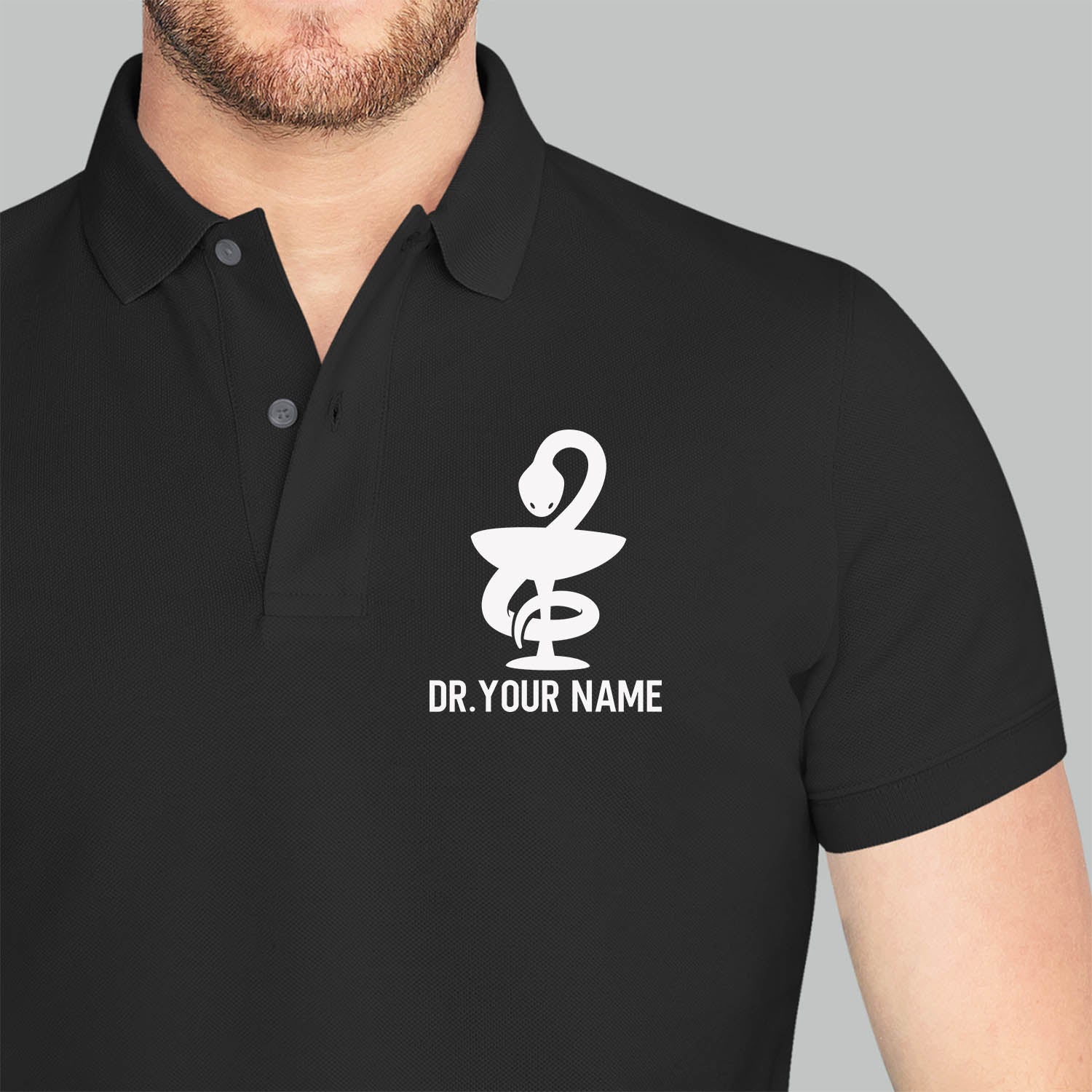 Personalized Unisex Polo T-shirt With Medical Symbol | Gift for Doctors &amp; Nurses