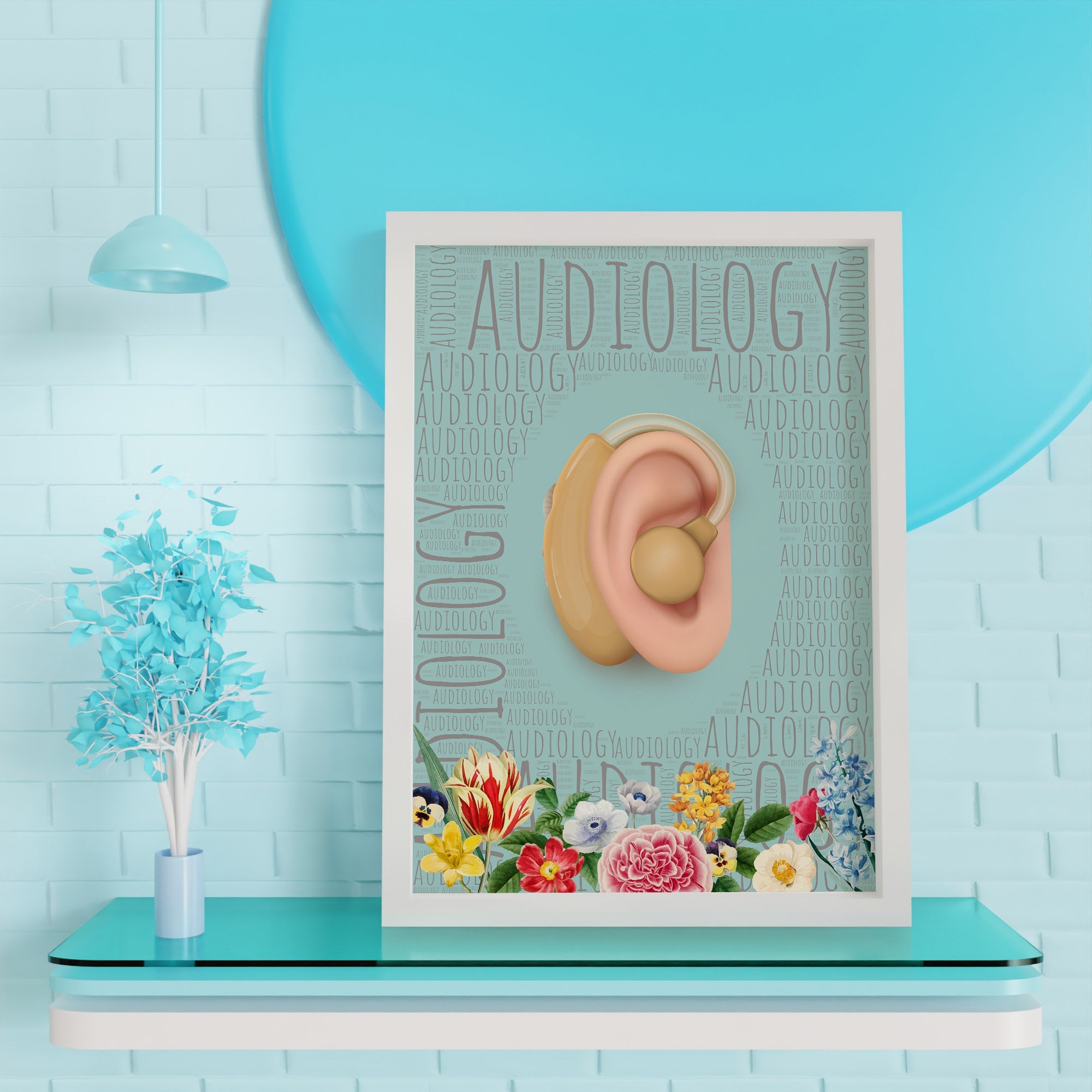 Audiology Illustration - Framed Poster For Clinics, Hospitals &amp; Study Rooms