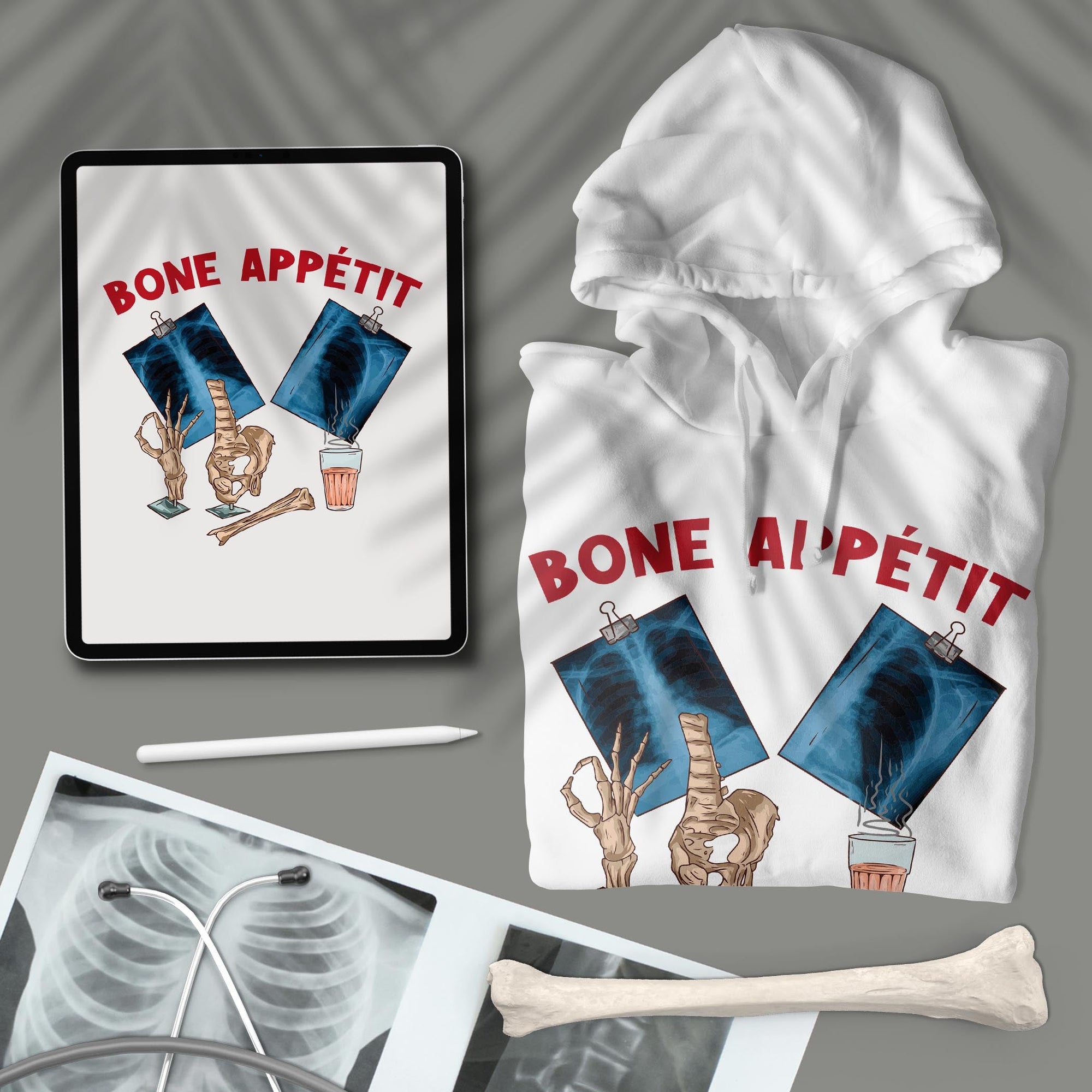 Bone Appetit - Unisex Hoodie For Orthopedic Doctors &amp; Radiologists