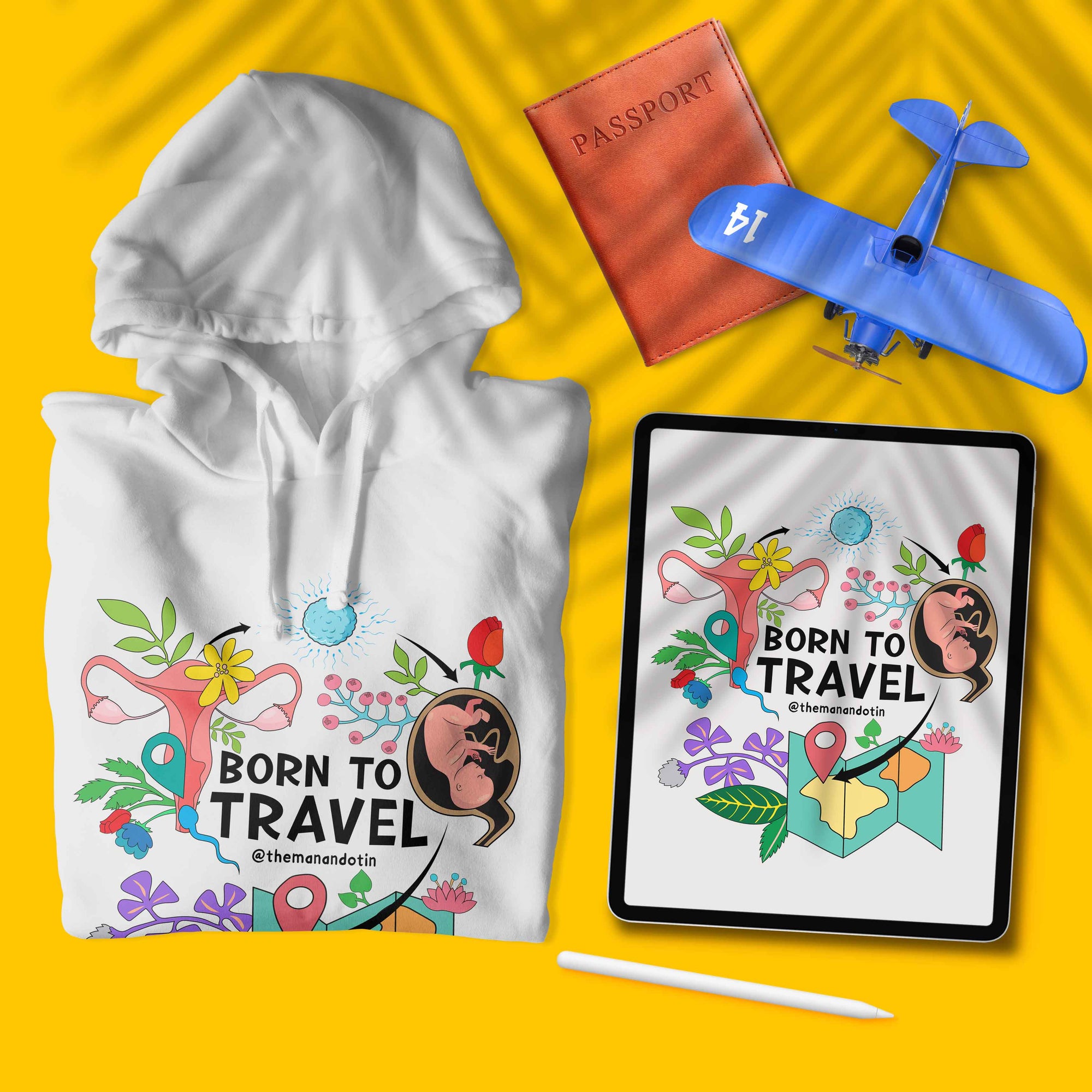 Born To Travel - Travel + Anatomy Series - Unisex Hoodie