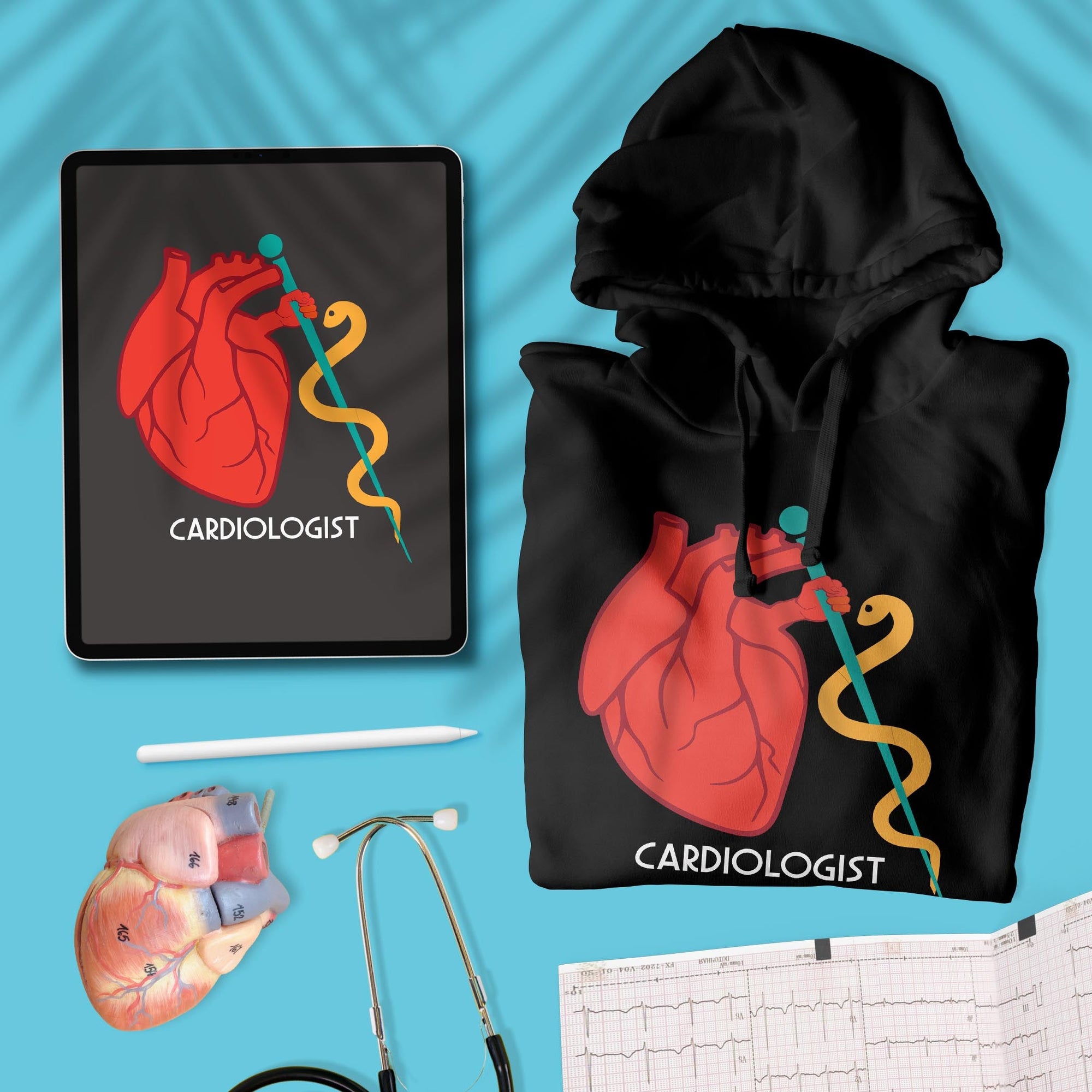 Cardiologist - Rod of Asclepius - Unisex Hoodie