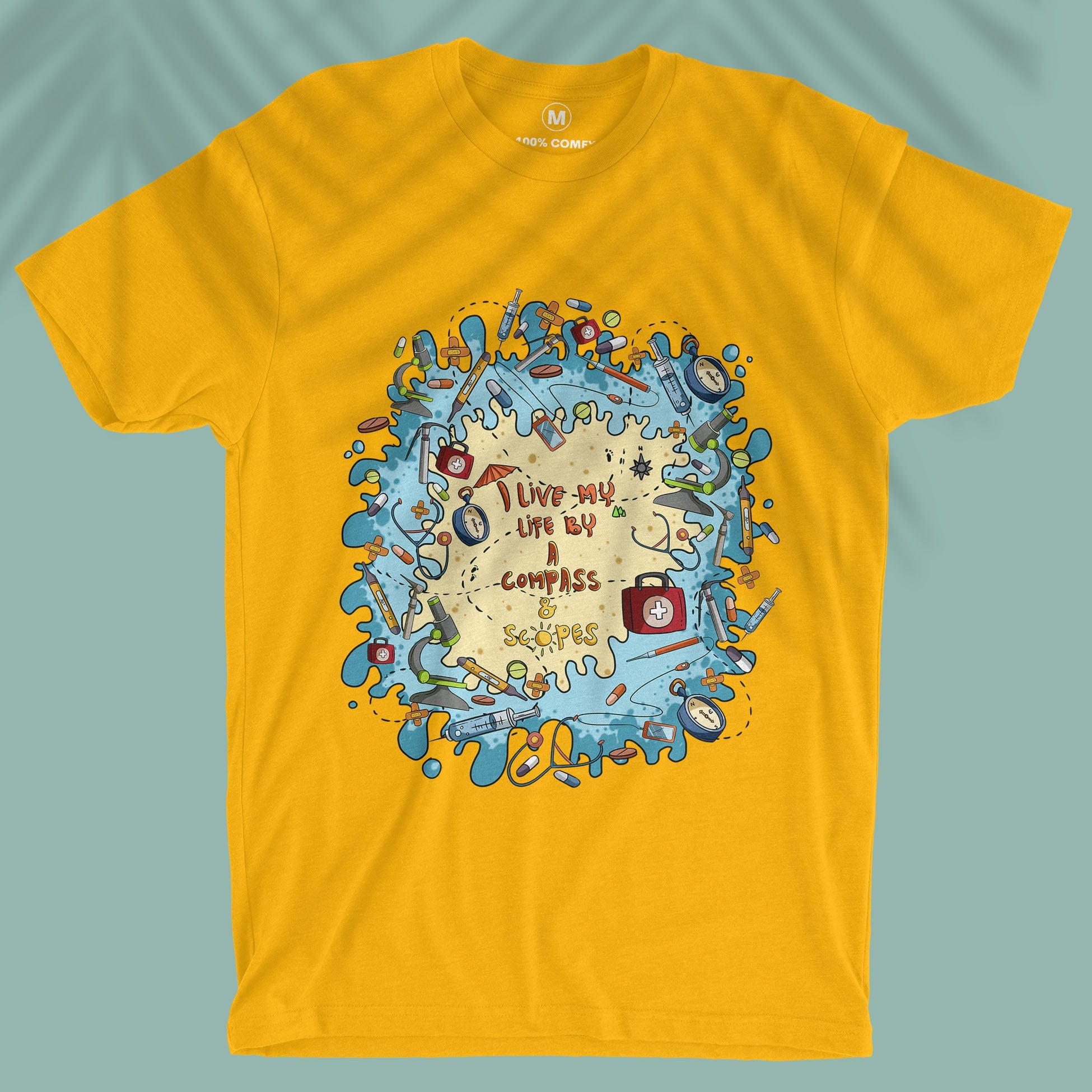 Dr. Wanderlust - Compass &amp; Scopes Doodle- Men T-shirt
