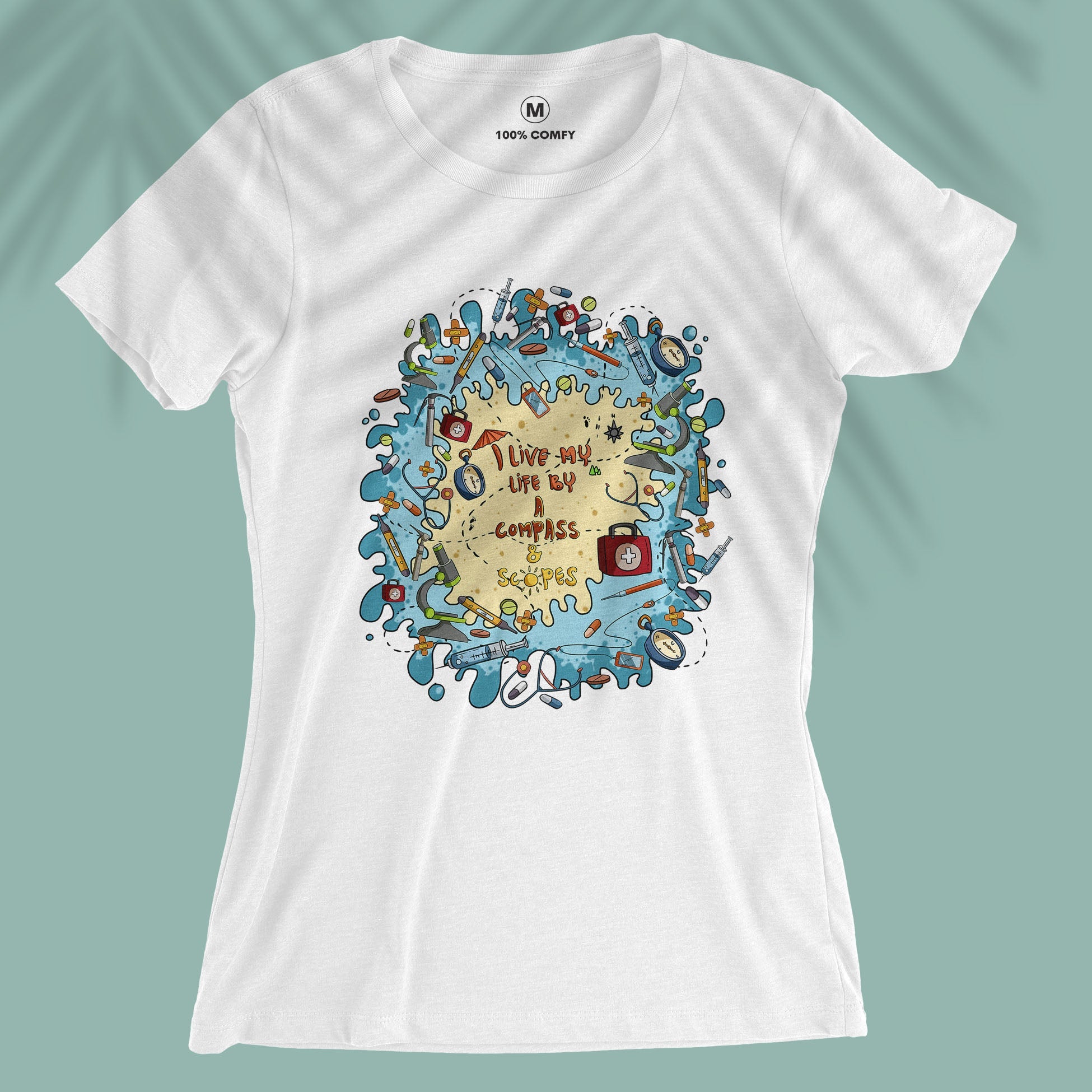 Dr. Wanderlust - Compass &amp; Scopes Doodle- Women T-shirt
