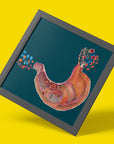Floral Stomach Art - Framed Poster For Clinics, Hospitals & Study Rooms