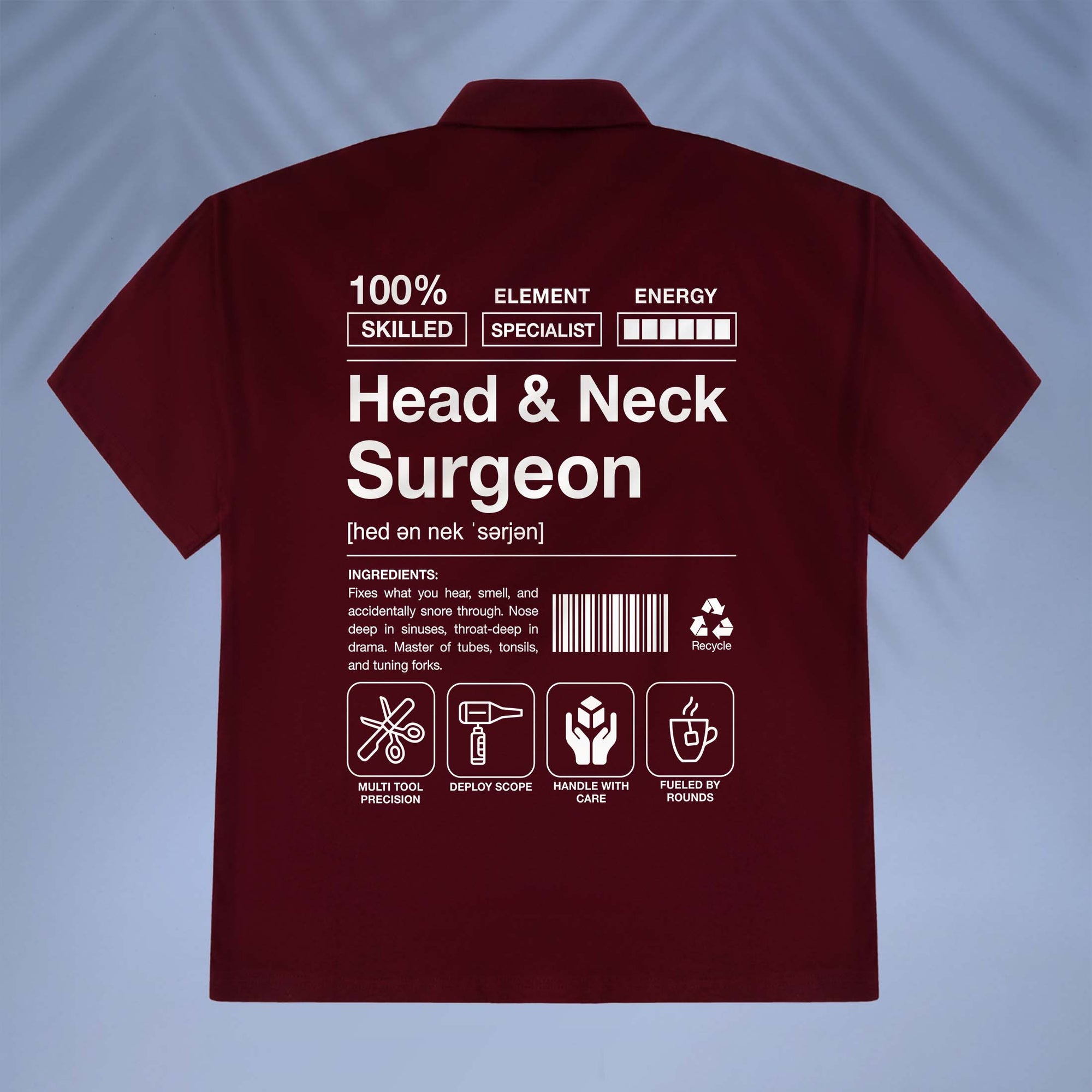 Head &amp; Neck Surgeon - Product Label-Style - Unisex Oversized Shirt