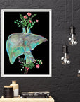 Floral Liver Art - Framed Poster For Clinics, Hospitals & Study Rooms