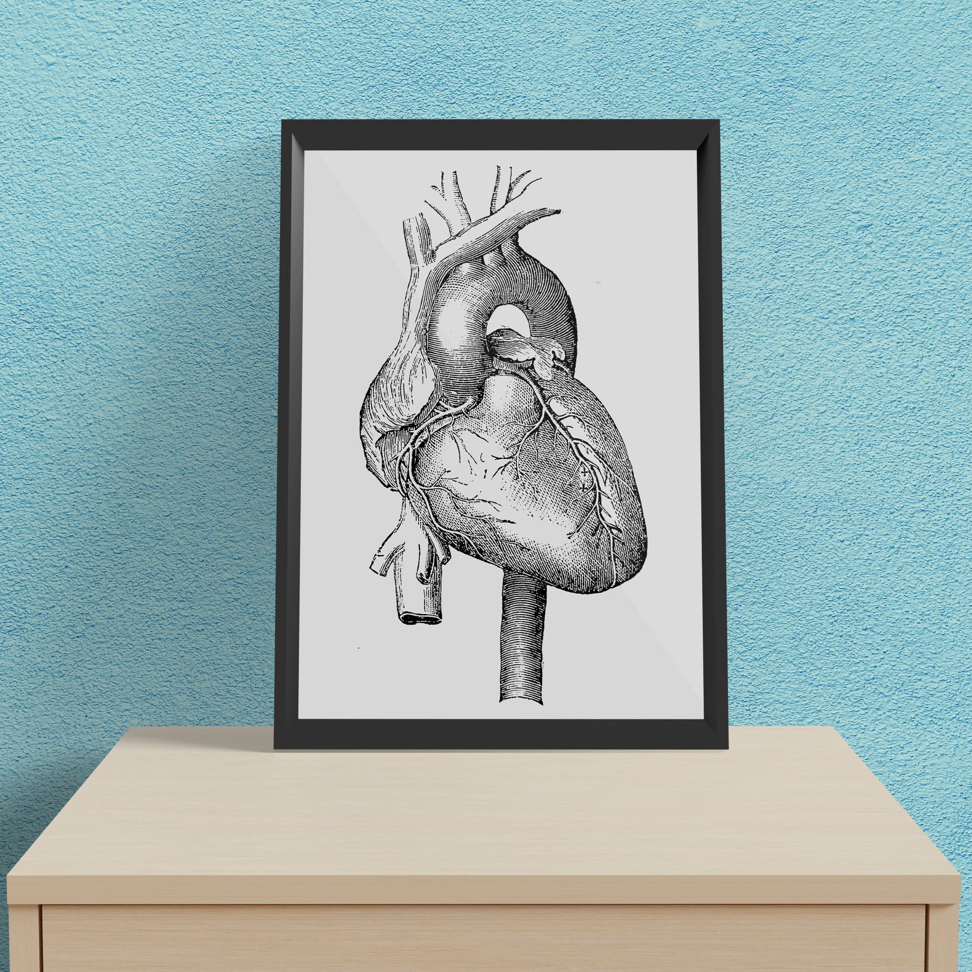 Antique Heart 1 - Framed Poster For Clinics, Hospitals &amp; Study Rooms