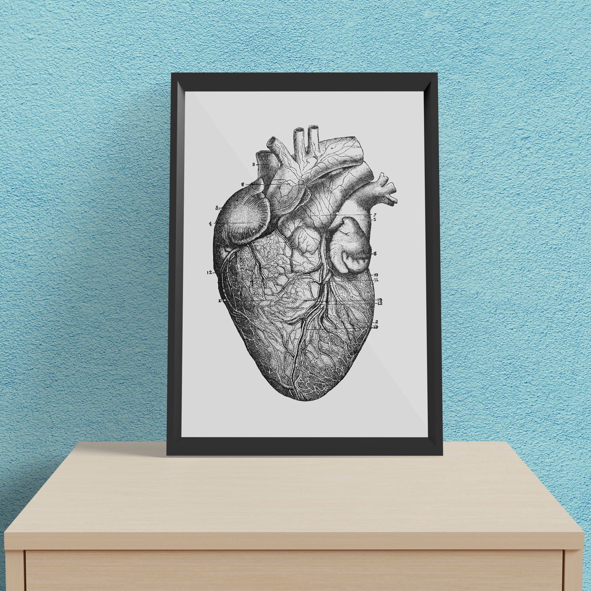 Antique Heart 2 - Framed Poster For Clinics, Hospitals &amp; Study Rooms