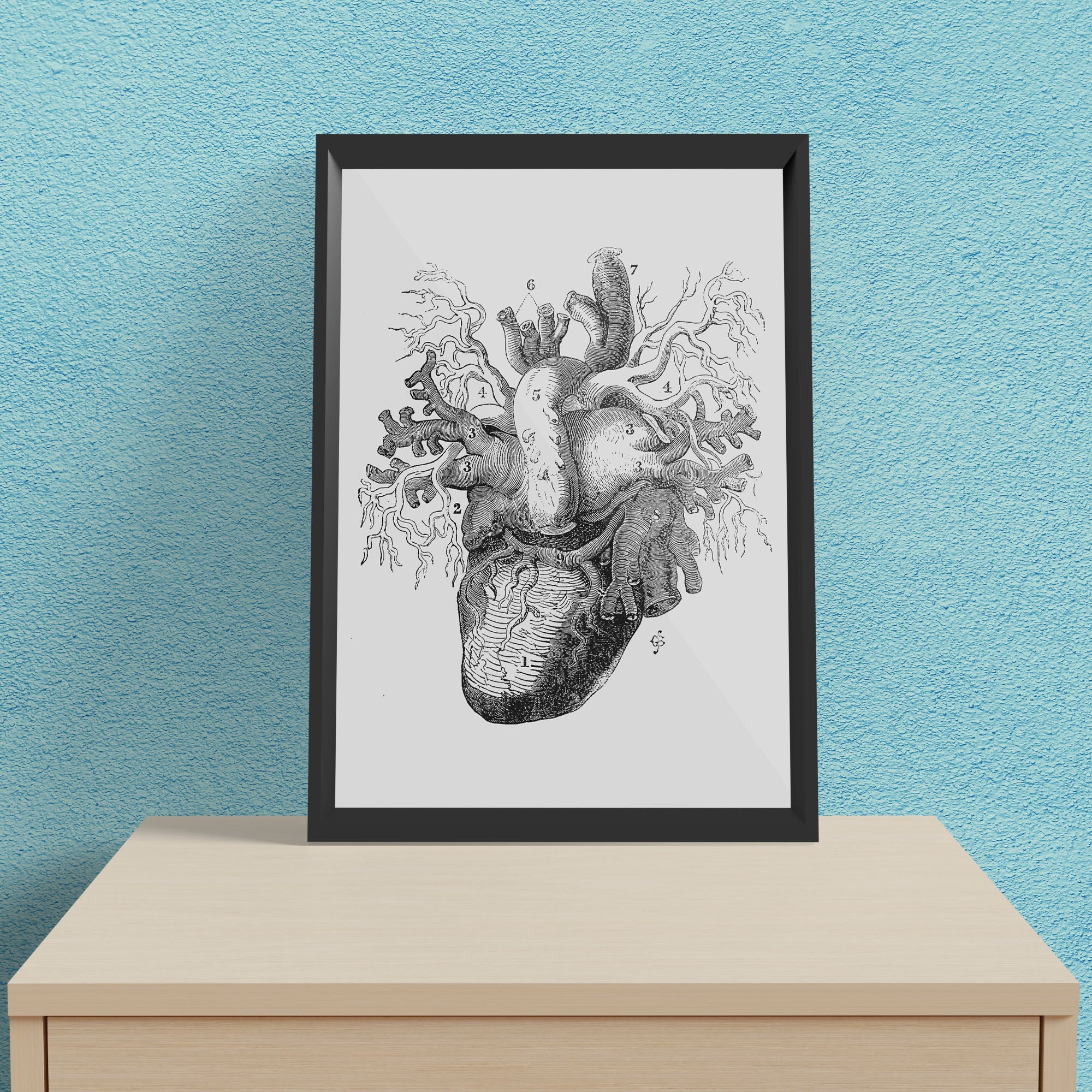 Antique Heart 3 - Framed Poster For Clinics, Hospitals &amp; Study Rooms